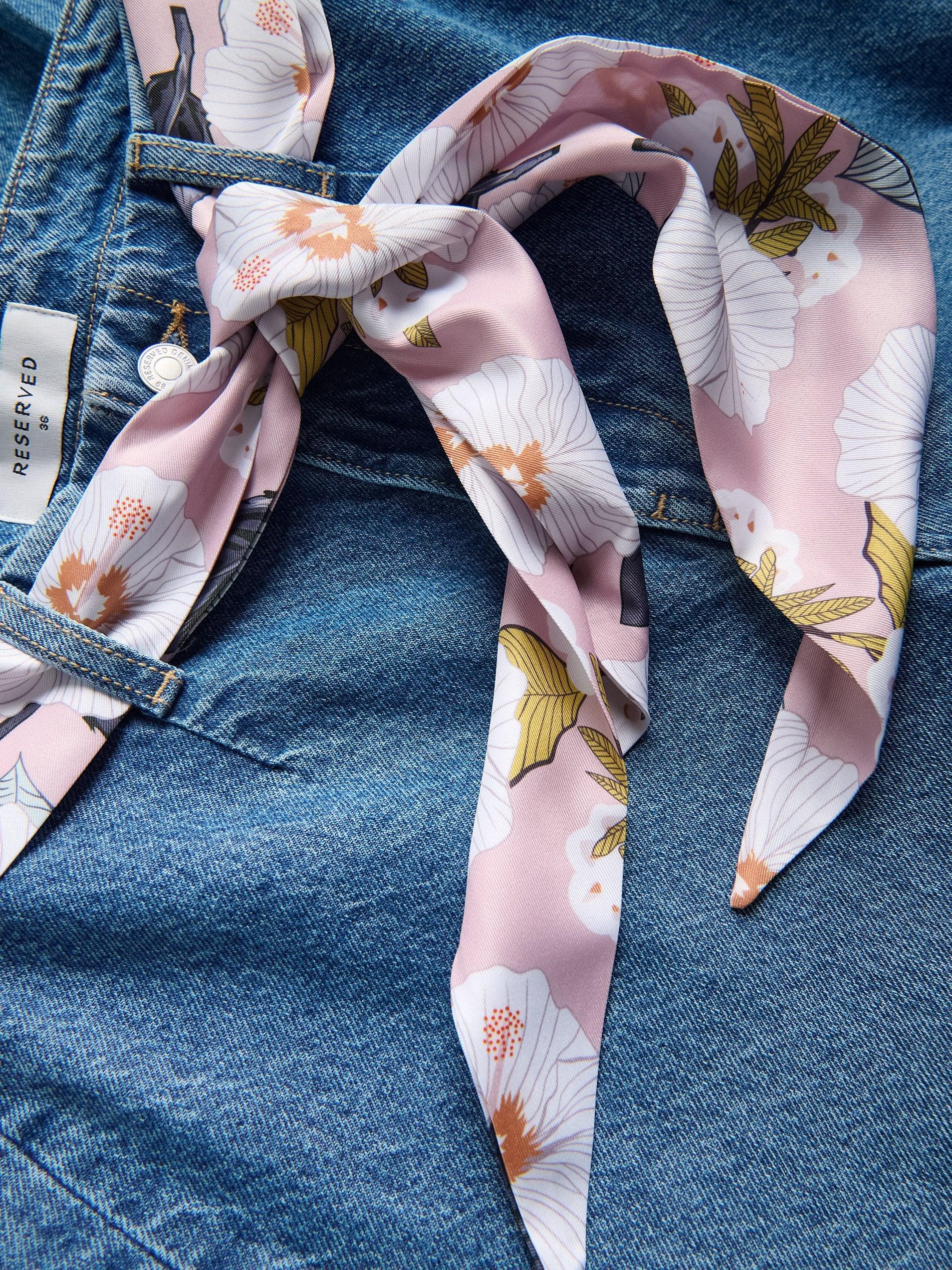 Blue Culotte Jeans With Scarf, Blue, large image number 5