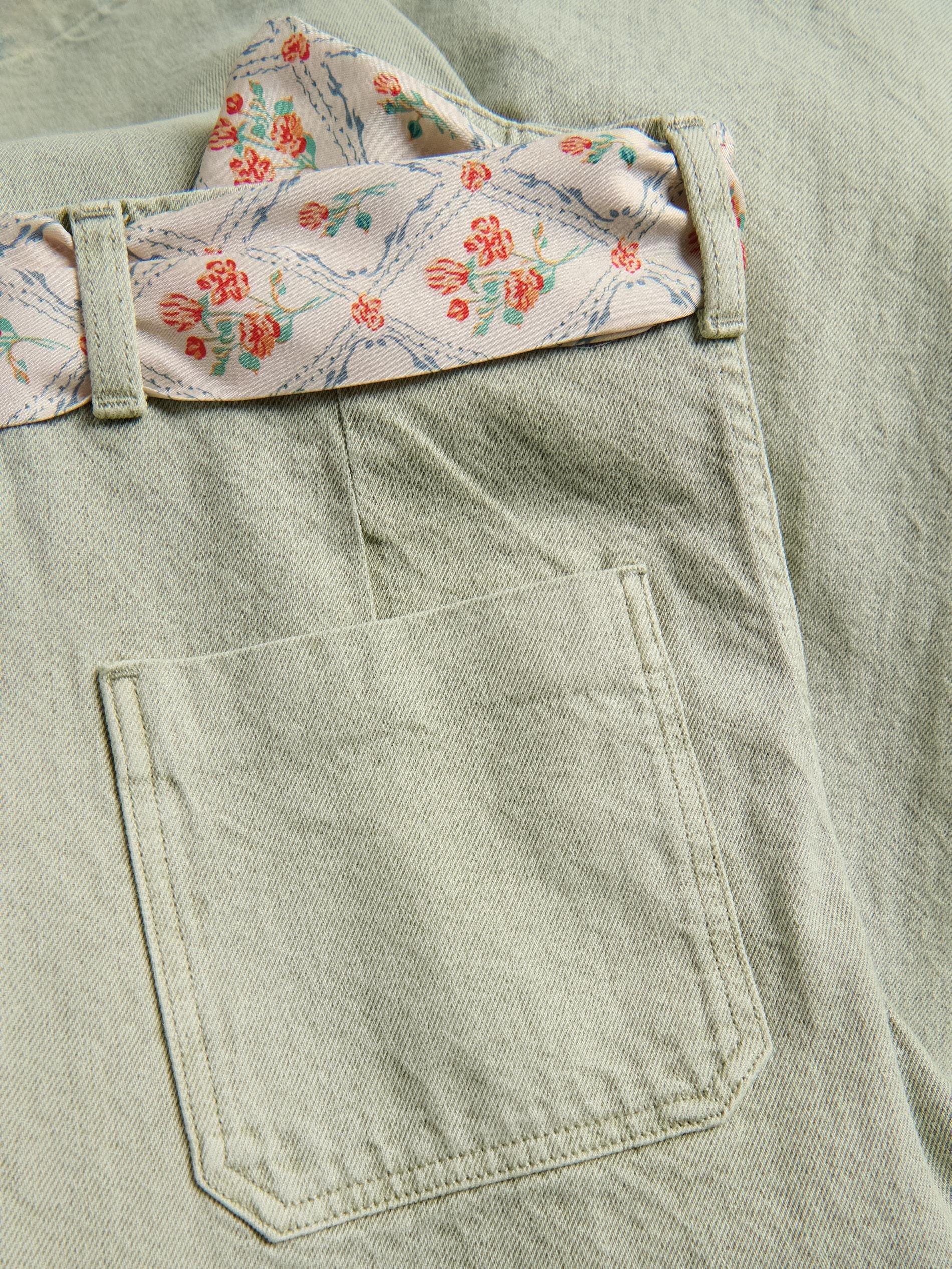 Green Culotte Jeans With Scarf, 7401_81J, medium