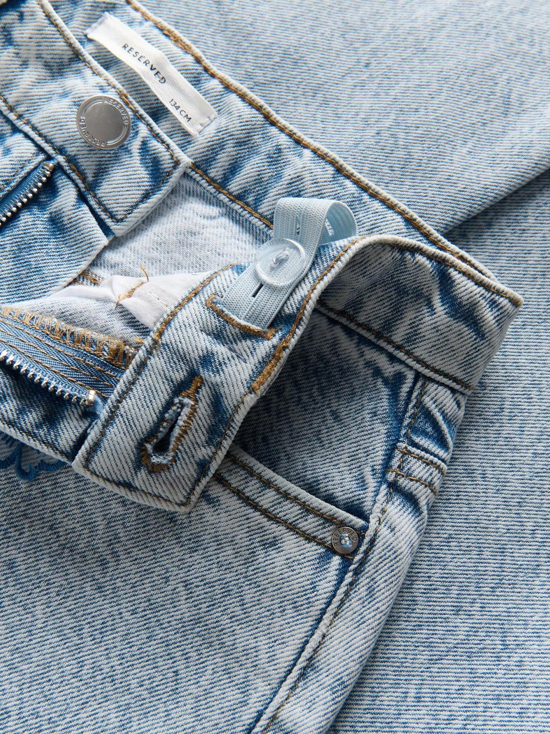 BLUE Mom fit jeans with 3D appliquأ©s, , large image number 3