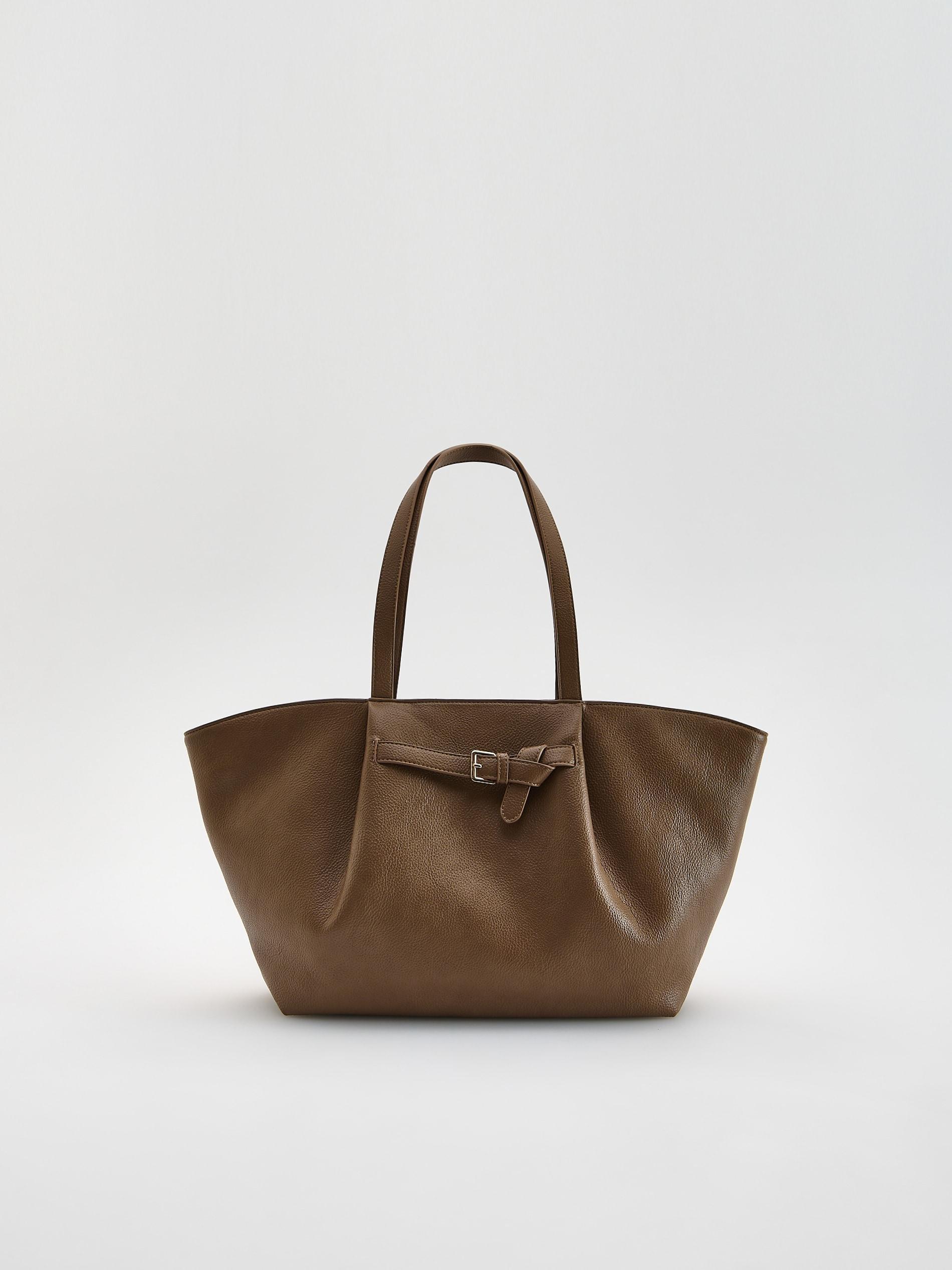 Beige Shopper Bag, Beige, large image number 3