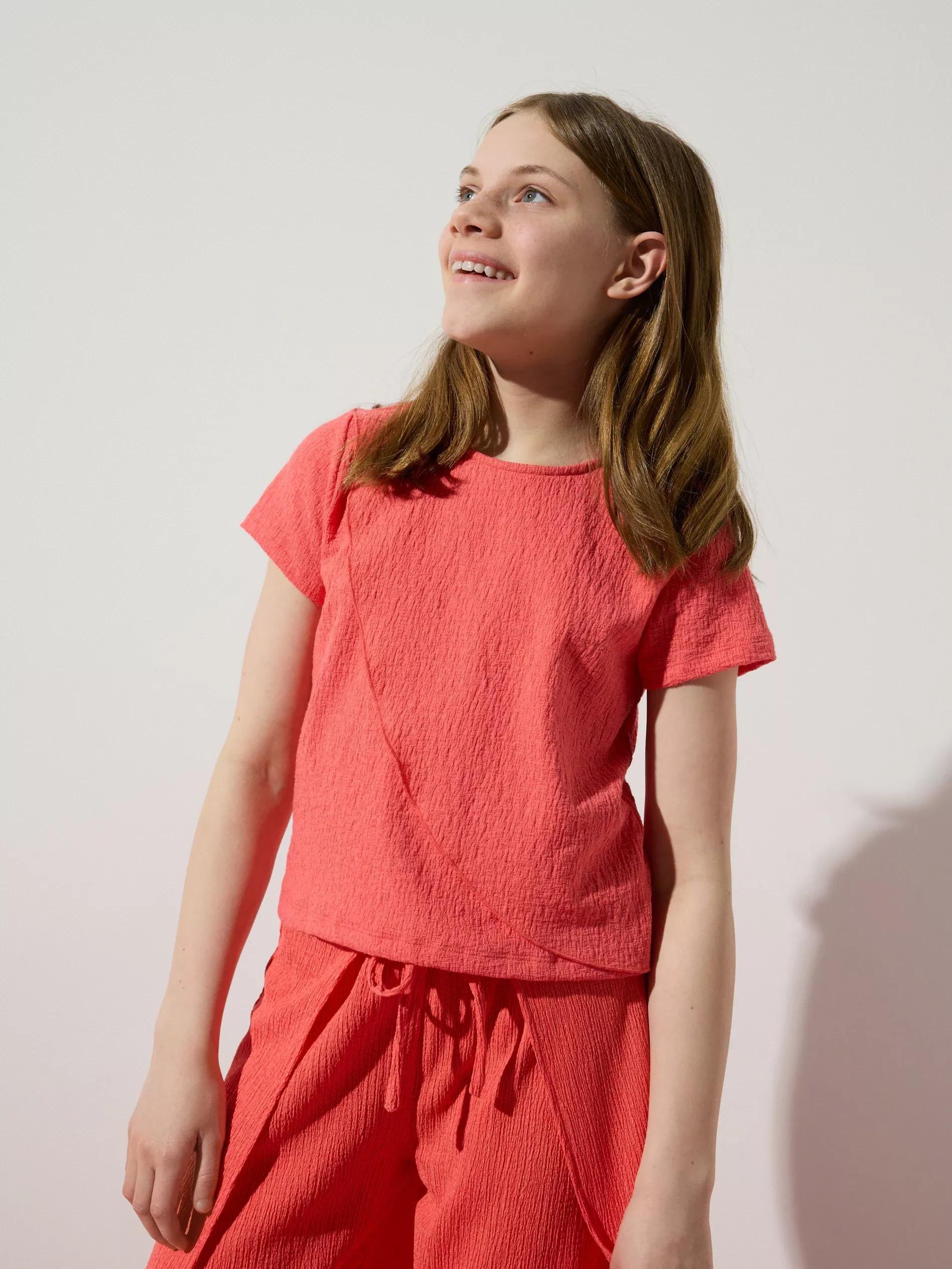 Orange Top With Asymmetrical Seam, Orange, large image number 1