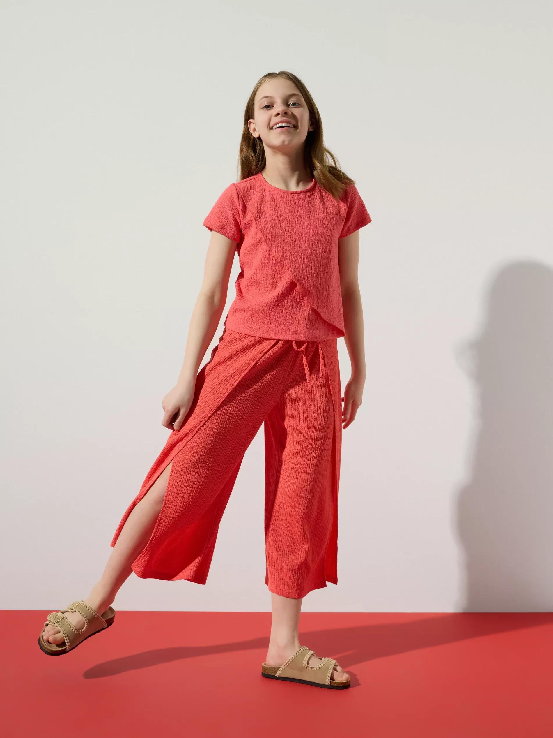 Orange Top With Asymmetrical Seam, Orange, large image number 3