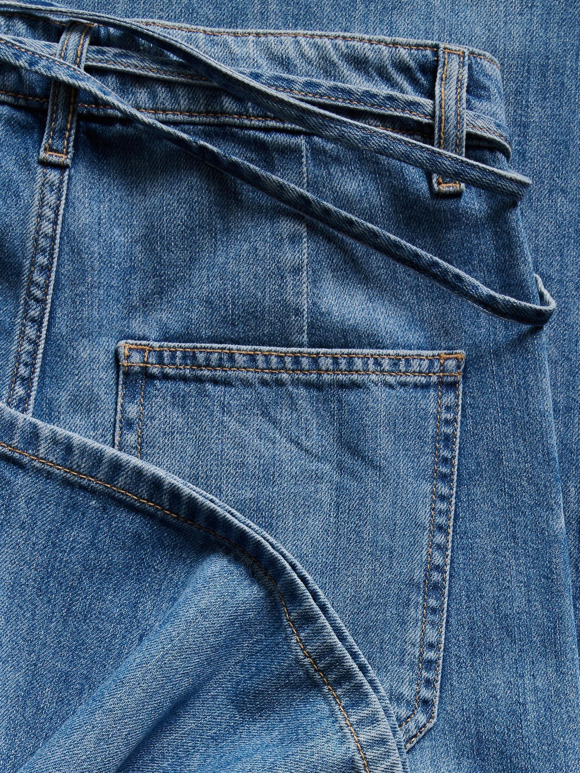 Blue Wide-Leg Jeans With Tie-Up, Blue, large image number 4