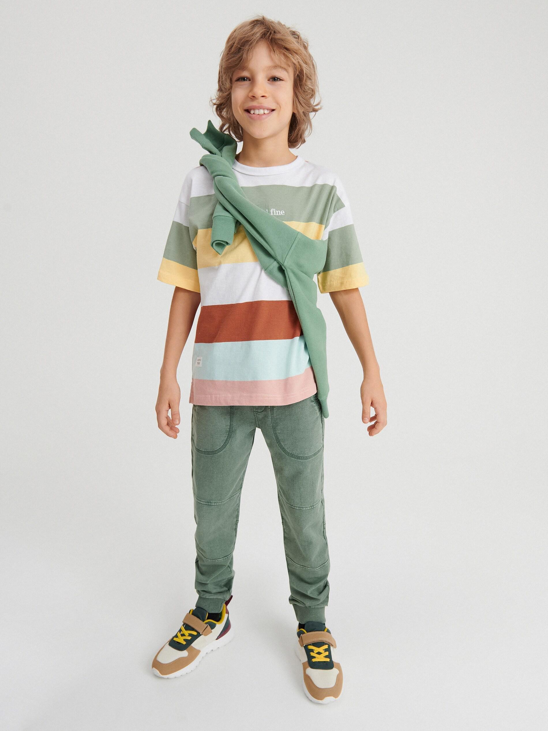 Light Green Sweatpants With Pockets, Kids Boy, , large image number 0