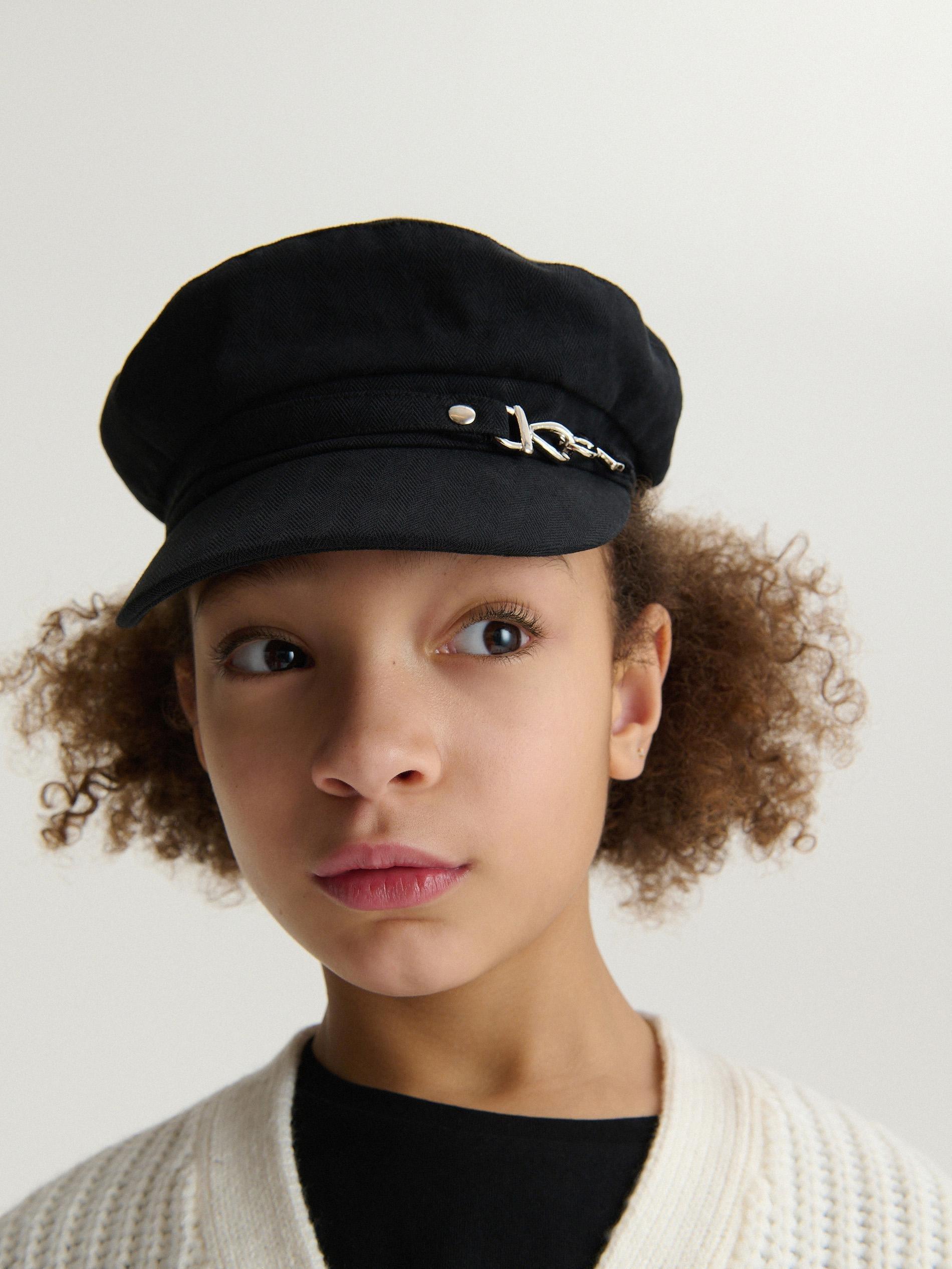 Black Peaked Cap, Kids Girls, , large image number 4