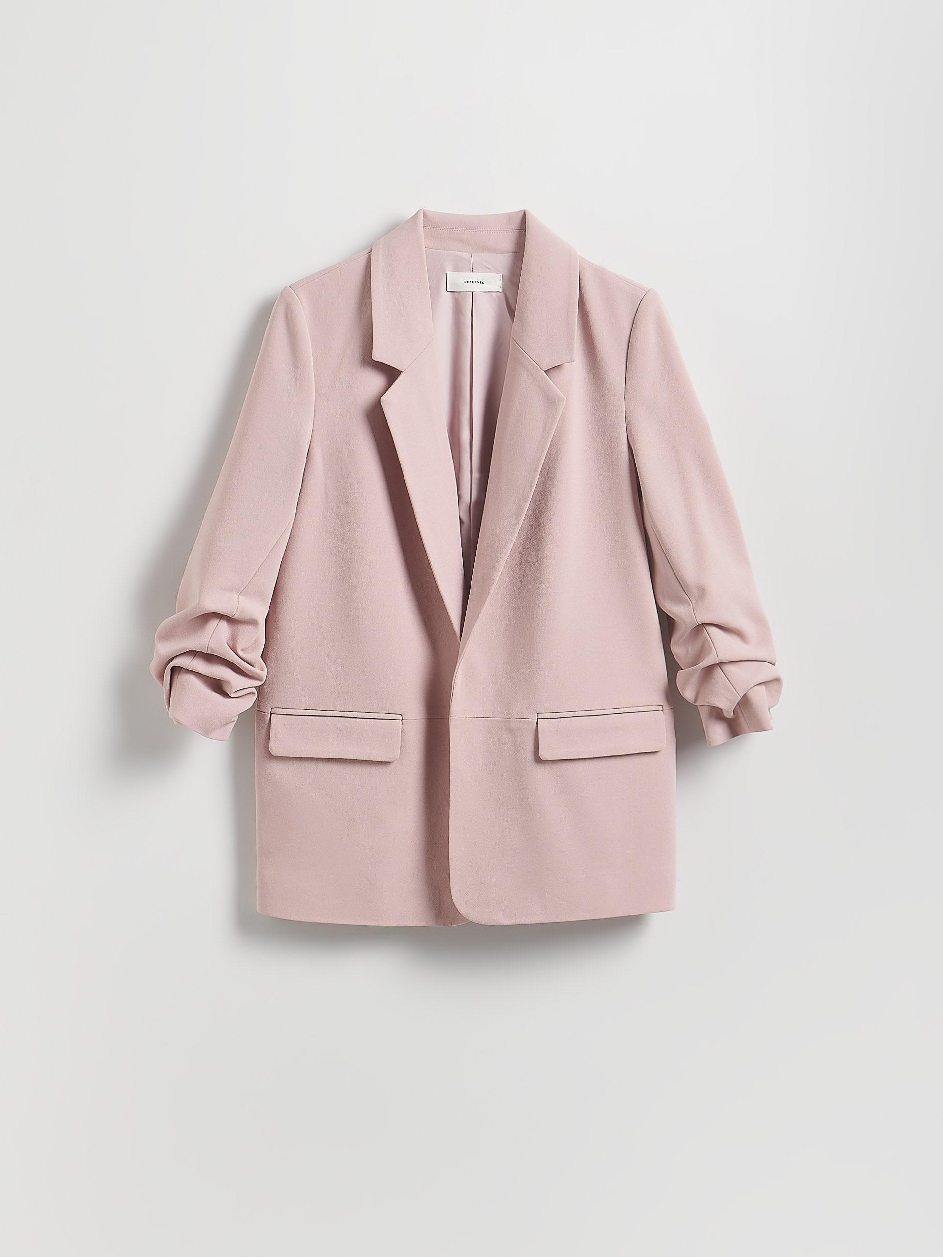 PASTEL PINK Blazer with crinkled sleeves, , large image number 0