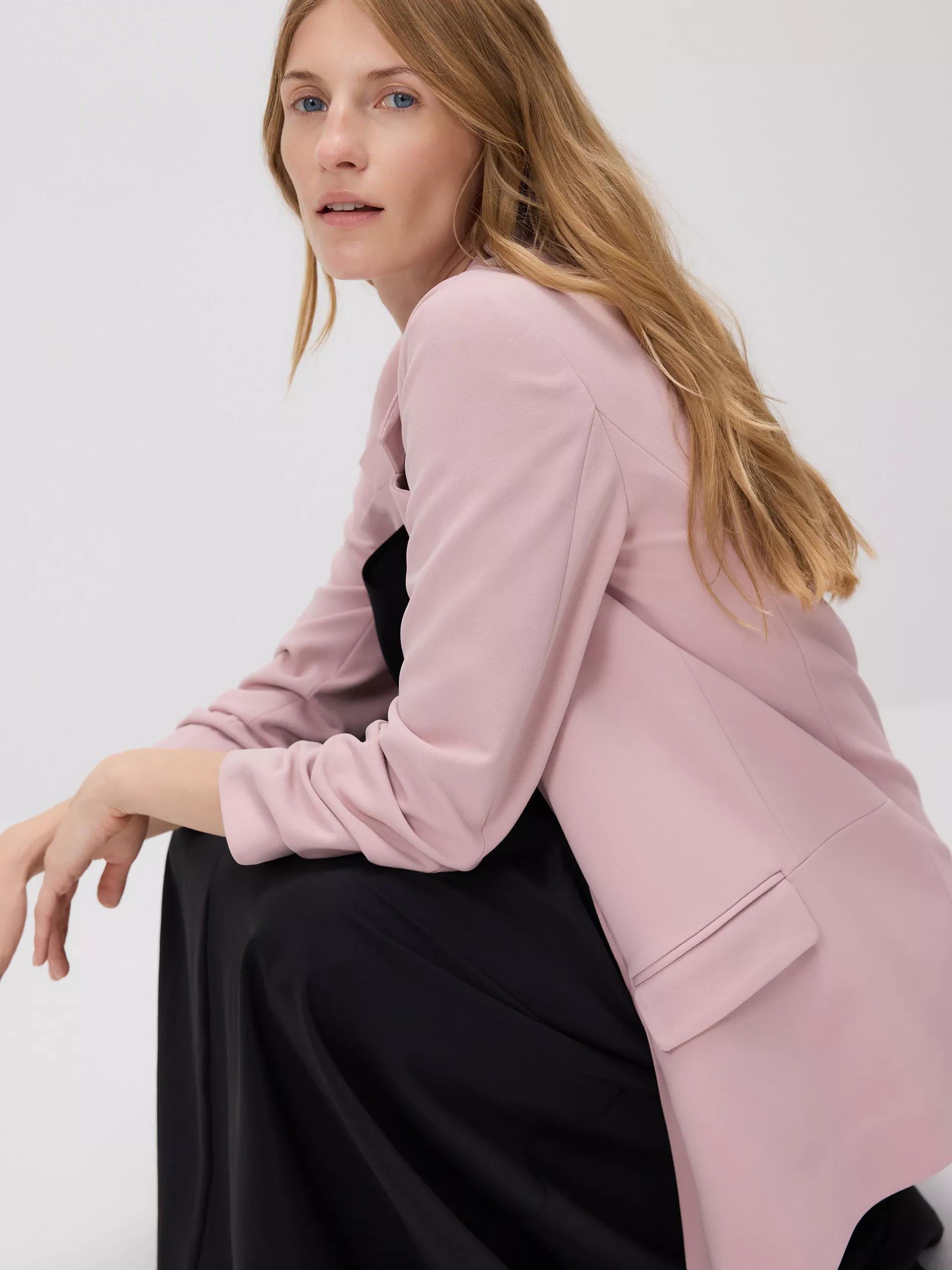 PASTEL PINK Blazer with crinkled sleeves, Pink, medium