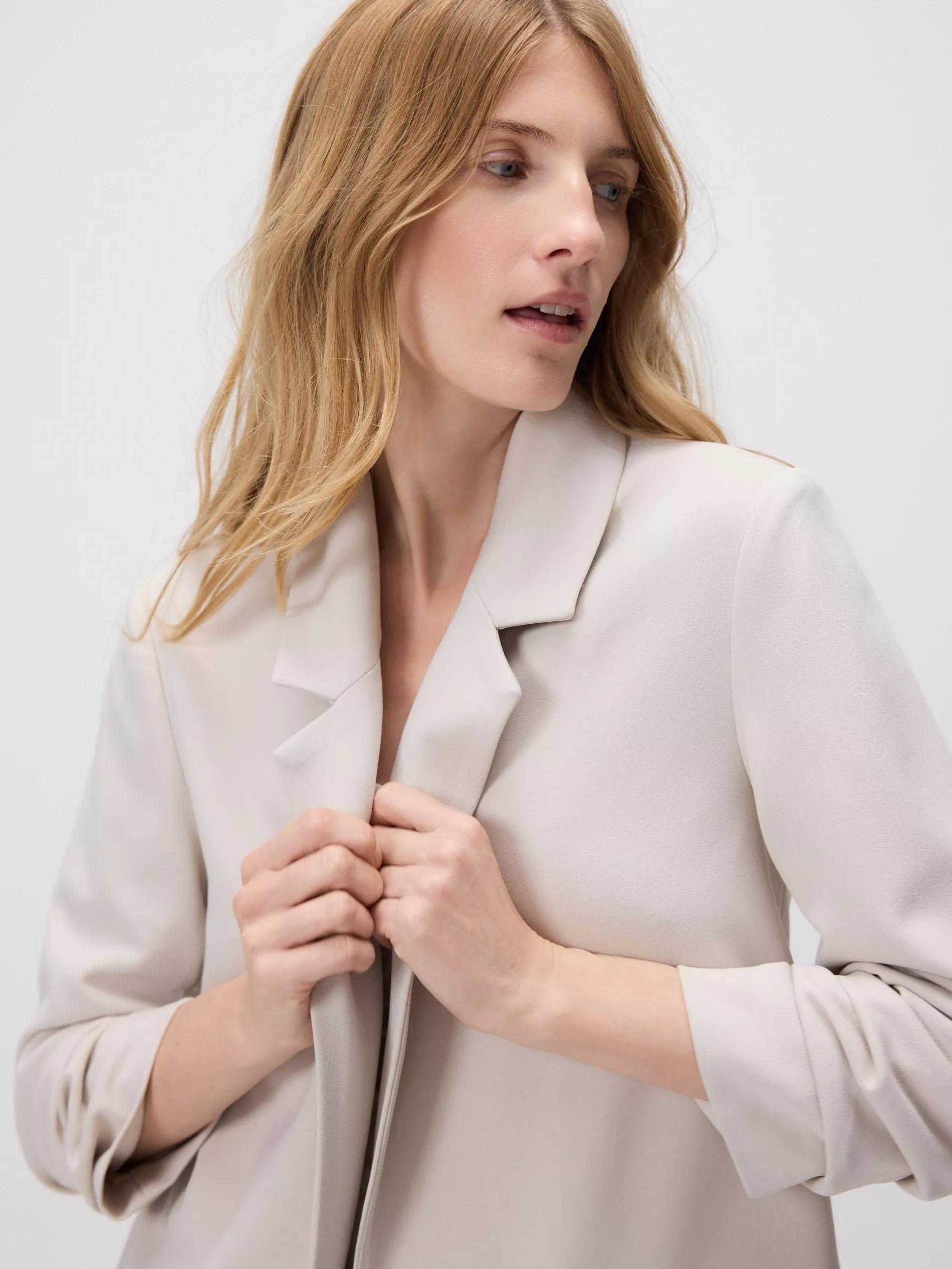 BEIGE Blazer with crinkled sleeves, Beige, large image number 2