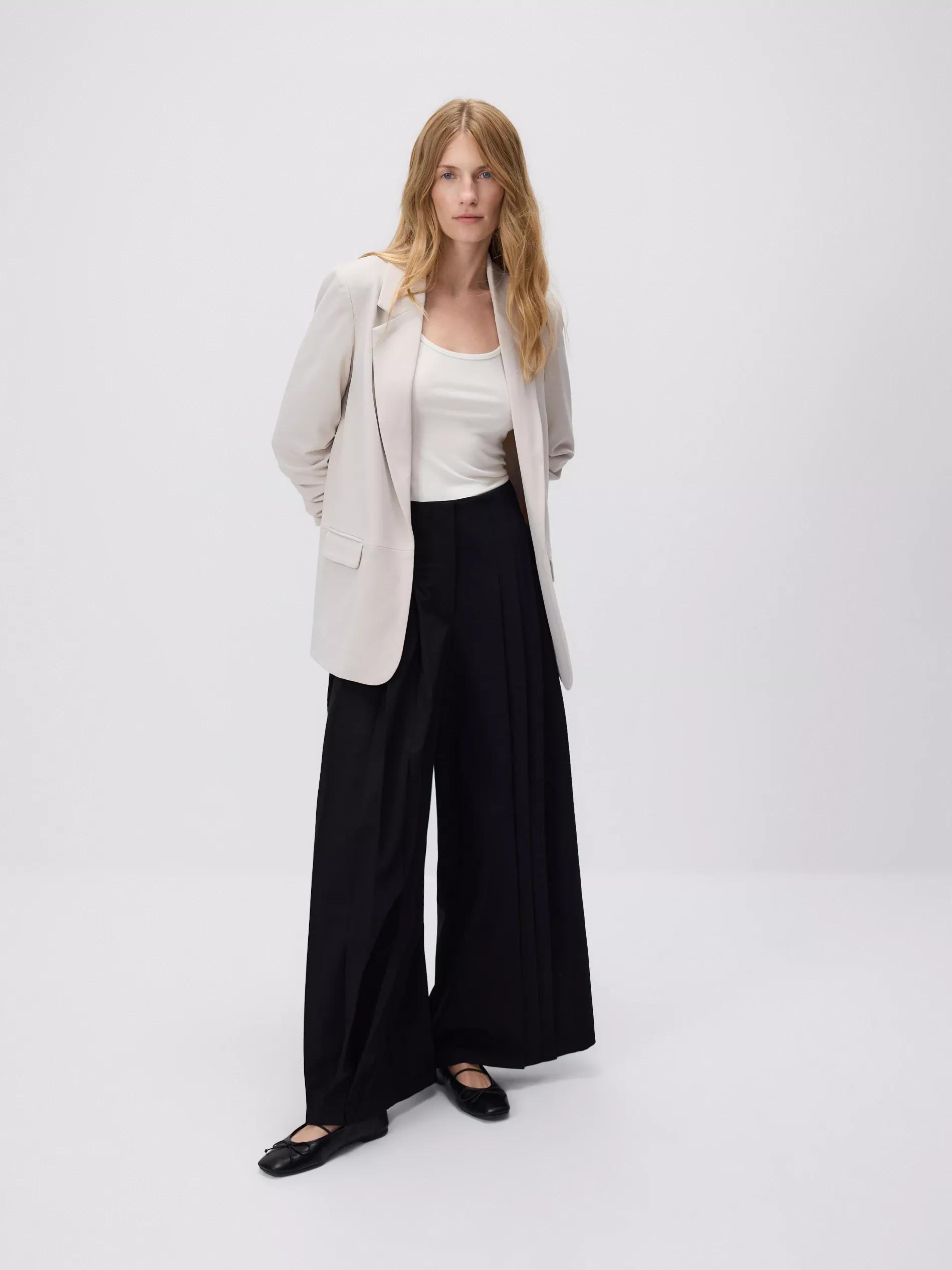 BEIGE Blazer with crinkled sleeves, Beige, large image number 3