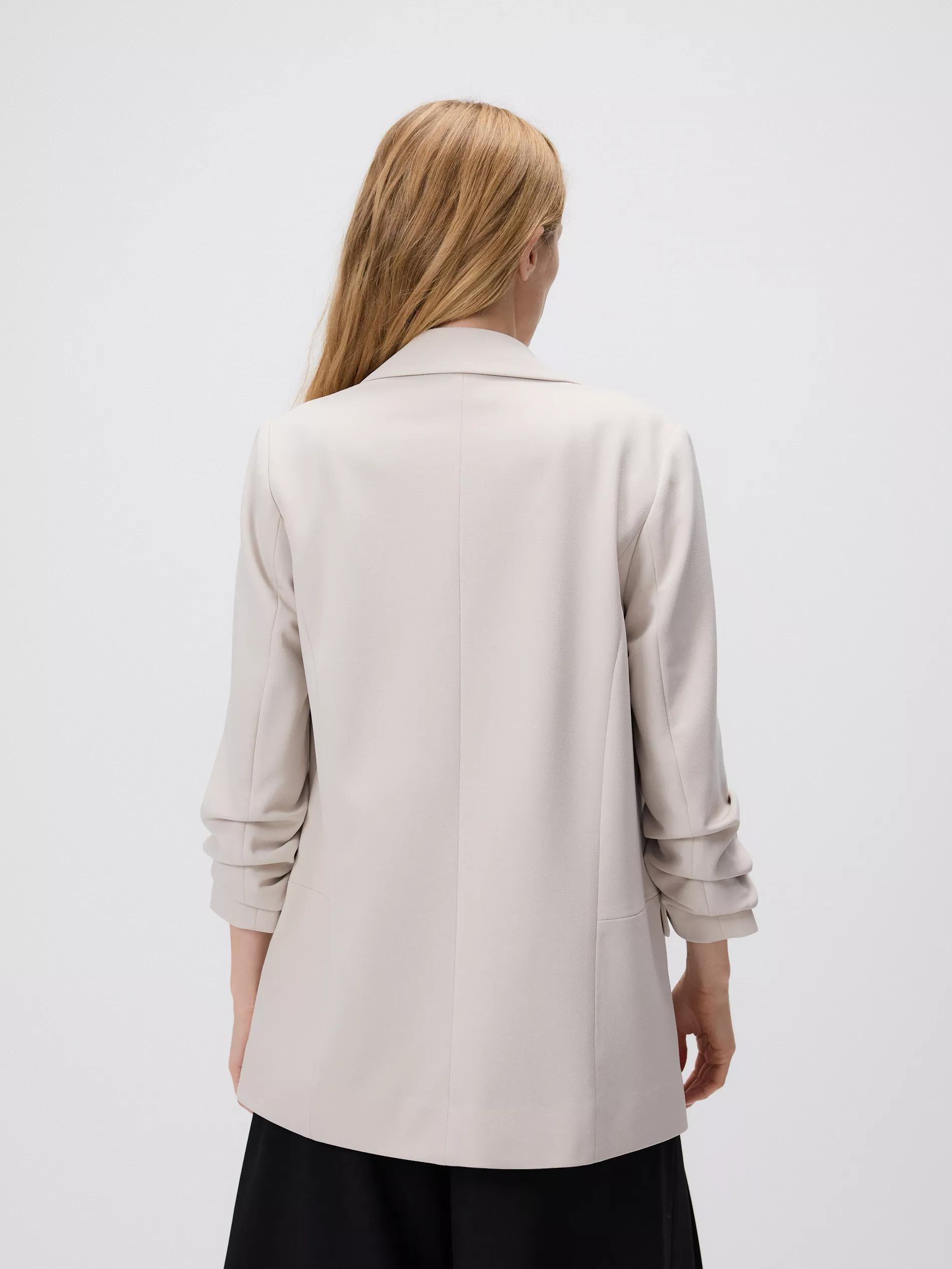BEIGE Blazer with crinkled sleeves, Beige, large image number 4