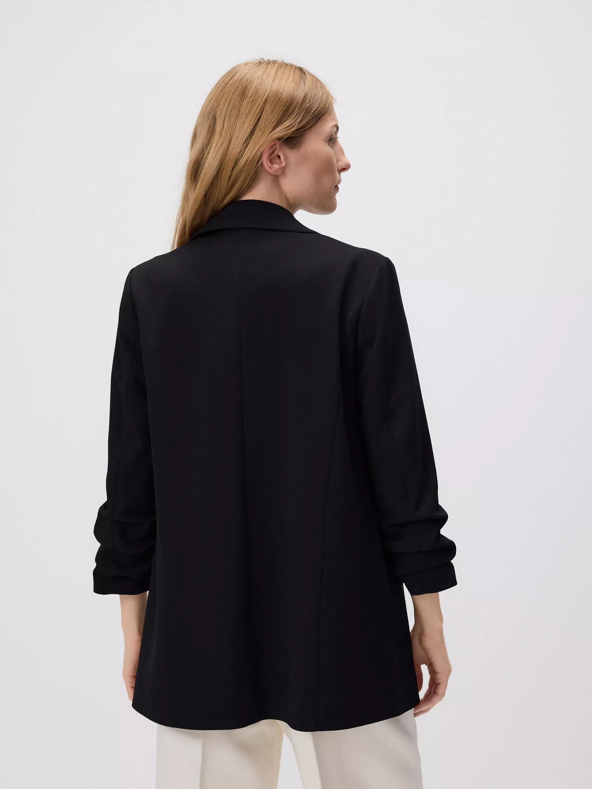 BLACK Blazer with crinkled sleeves, Black, large image number 4