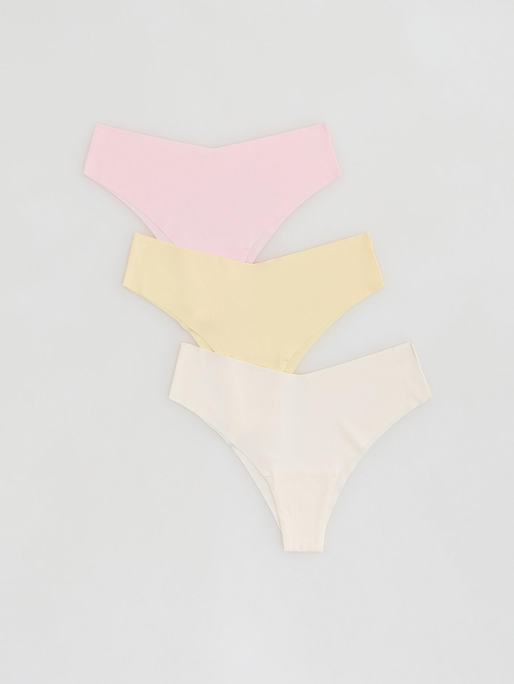 Yellow 3-Pack Seamless Brazilian Briefs, Yellow, large image number 0