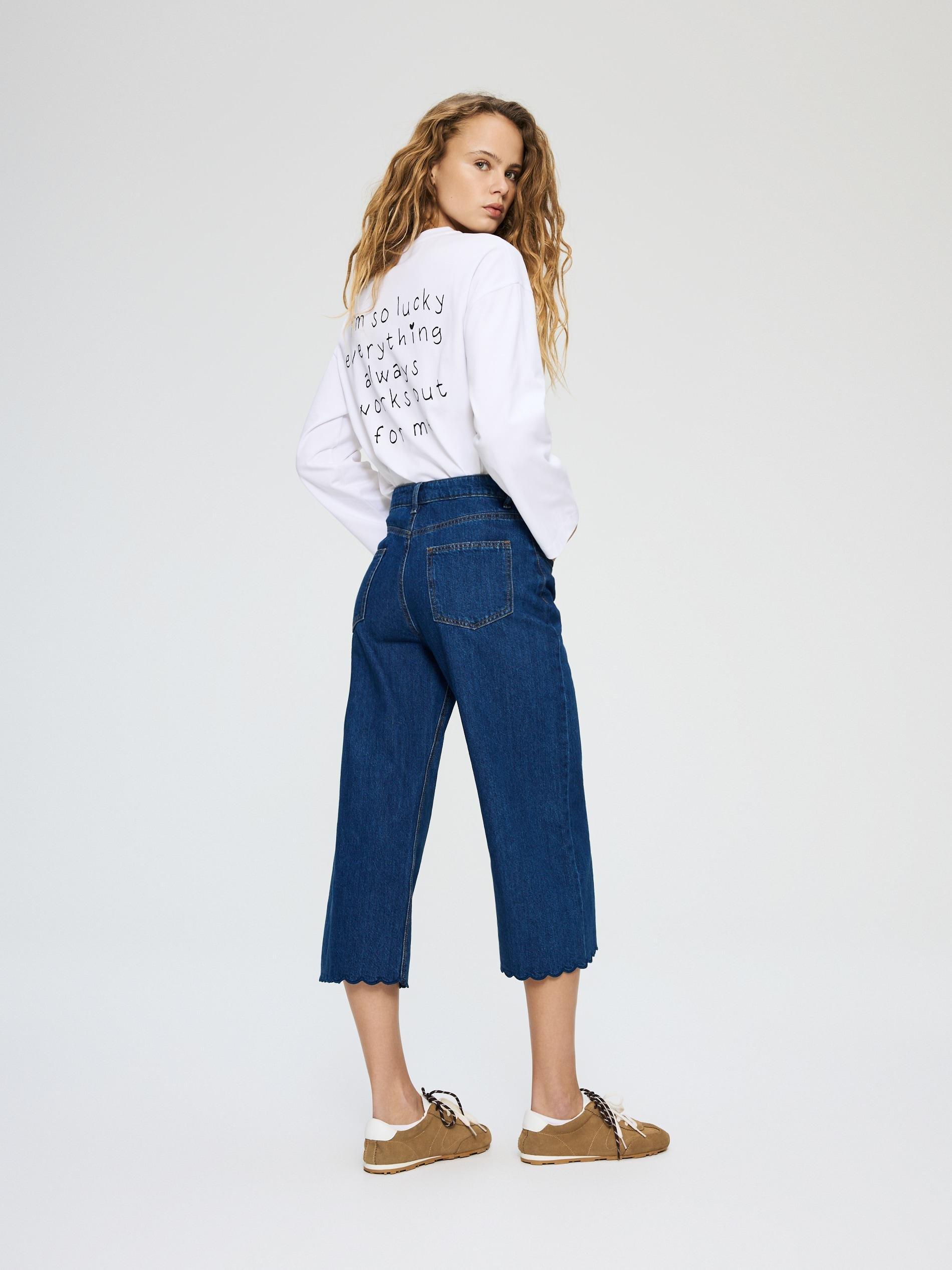 Blue Jeans Culotte Jeans, Blue, large image number 2