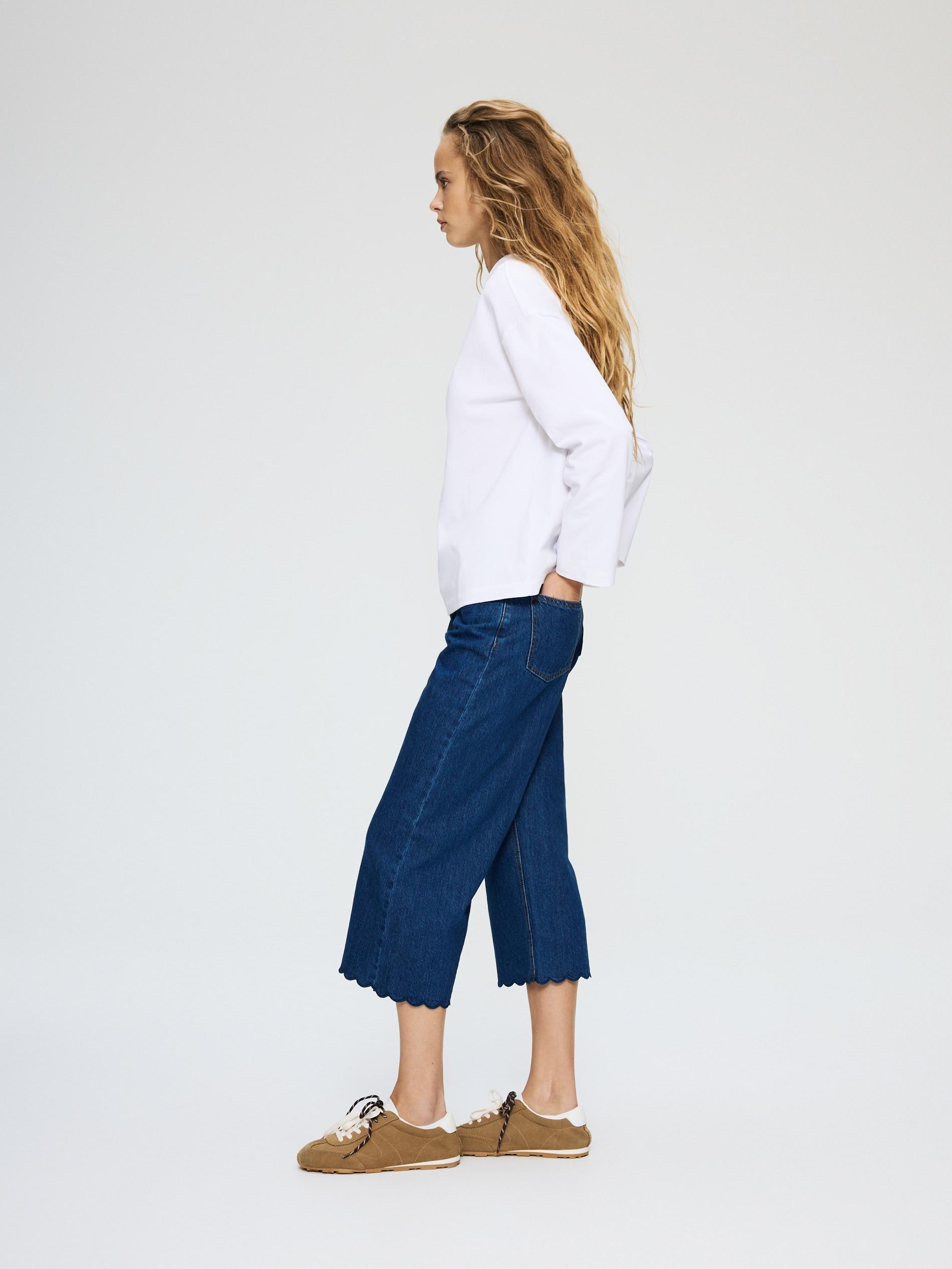 Blue Jeans Culotte Jeans, Blue, large image number 3