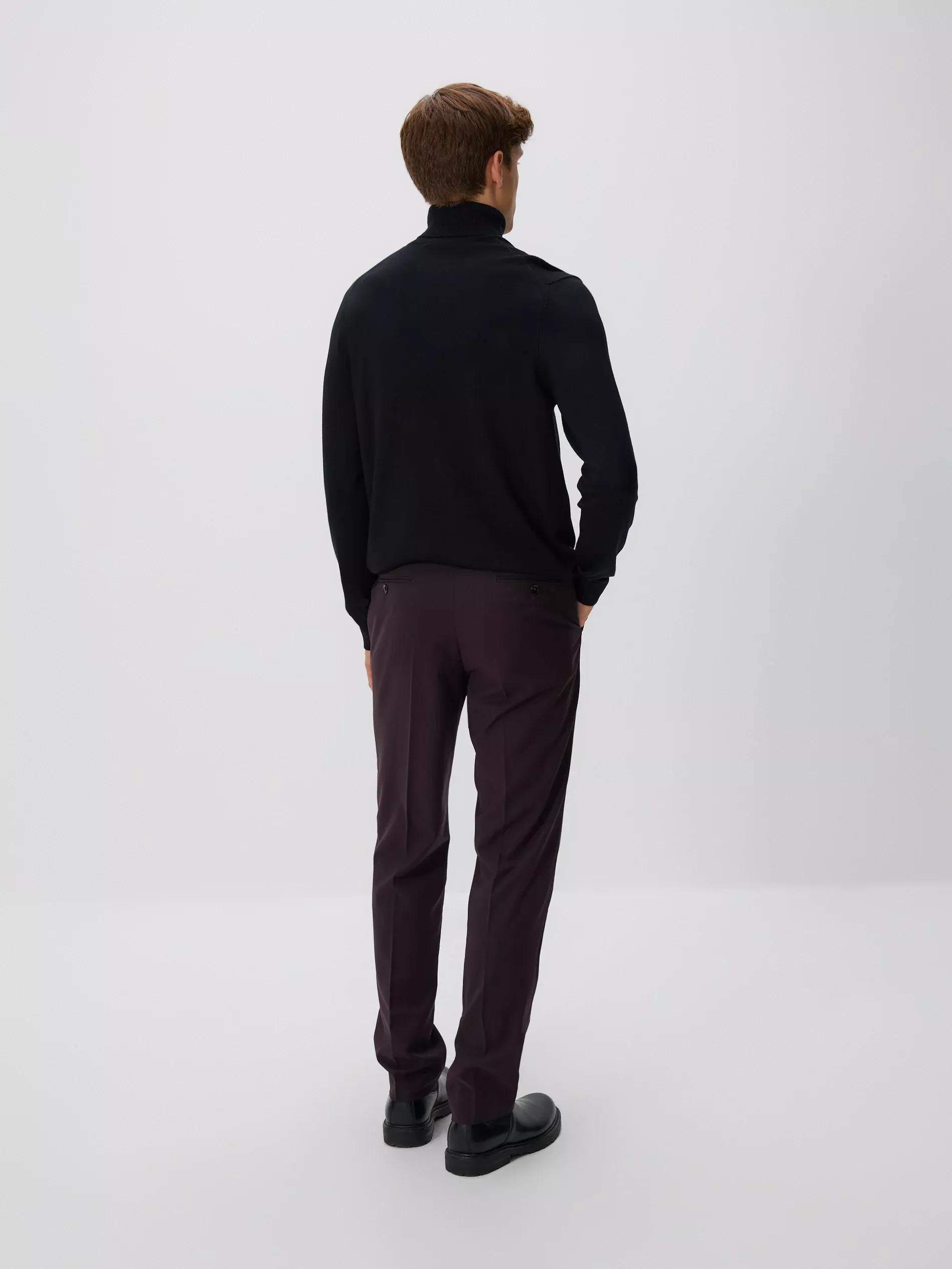 Brown Slim Suit Trousers, Burgundy, large image number 2