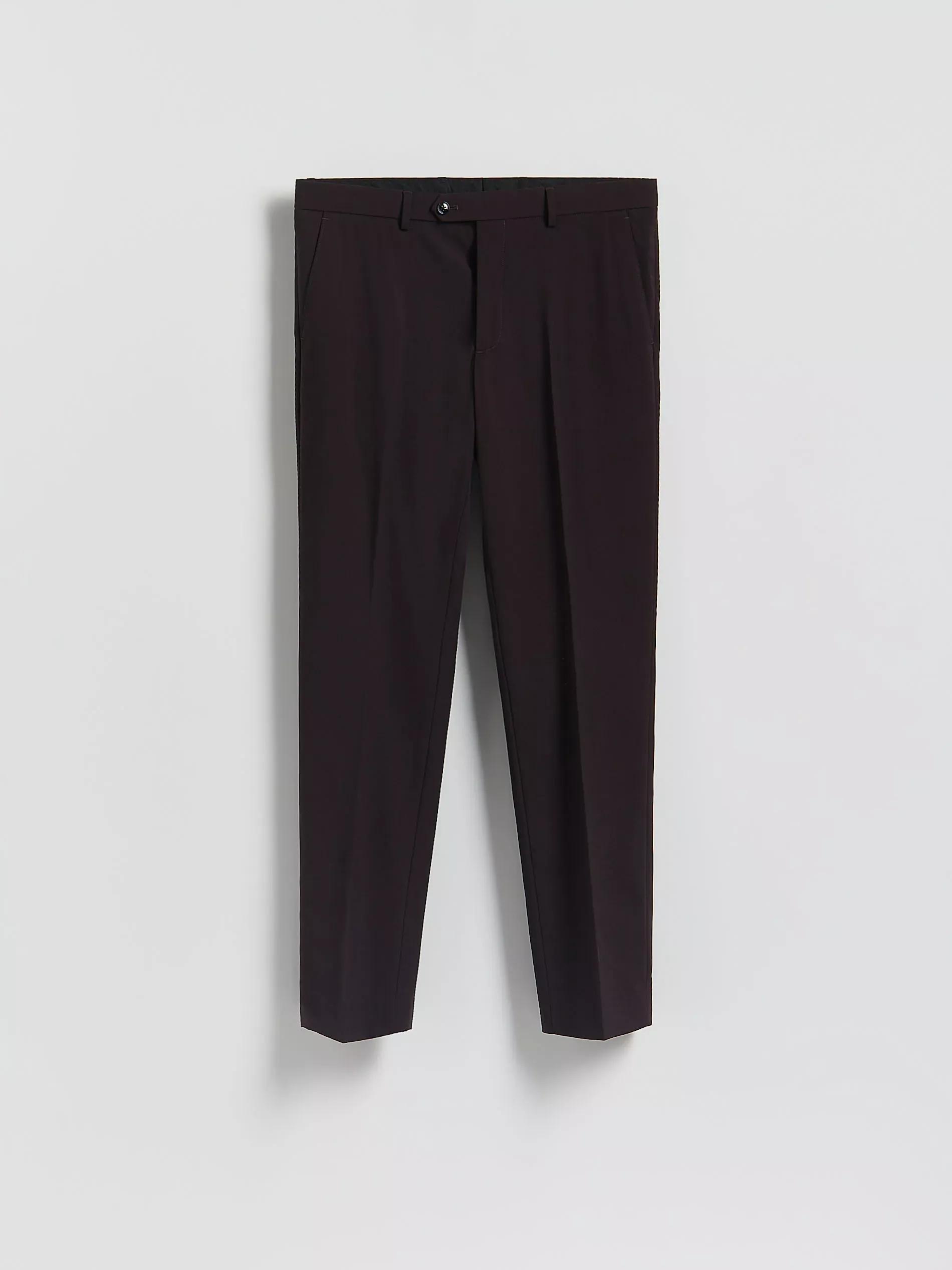 Brown Slim Suit Trousers, Burgundy, large image number 3