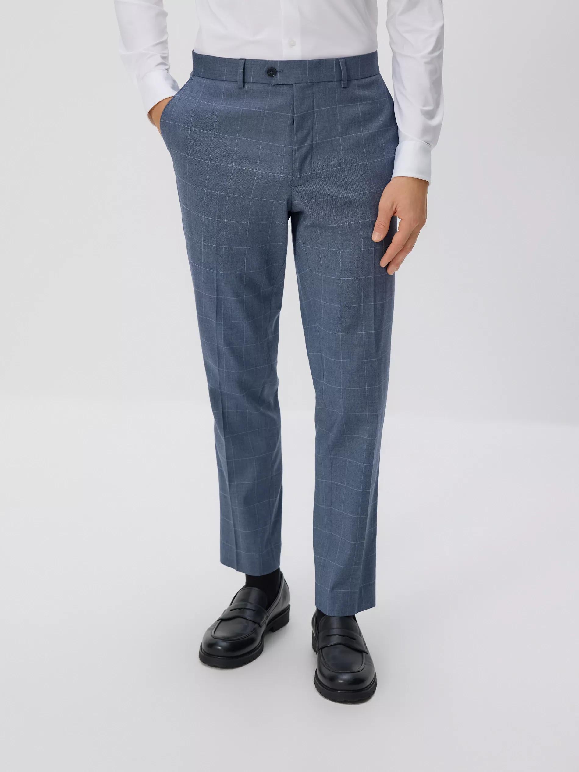 Indigo Viscose Rich Suit Trousers, 7401_57P, large image number 0