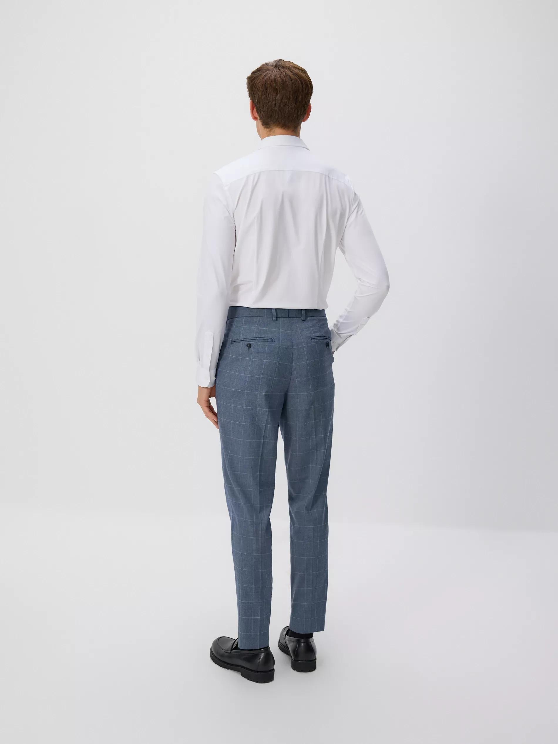 Indigo Viscose Rich Suit Trousers, 7401_57P, large image number 2