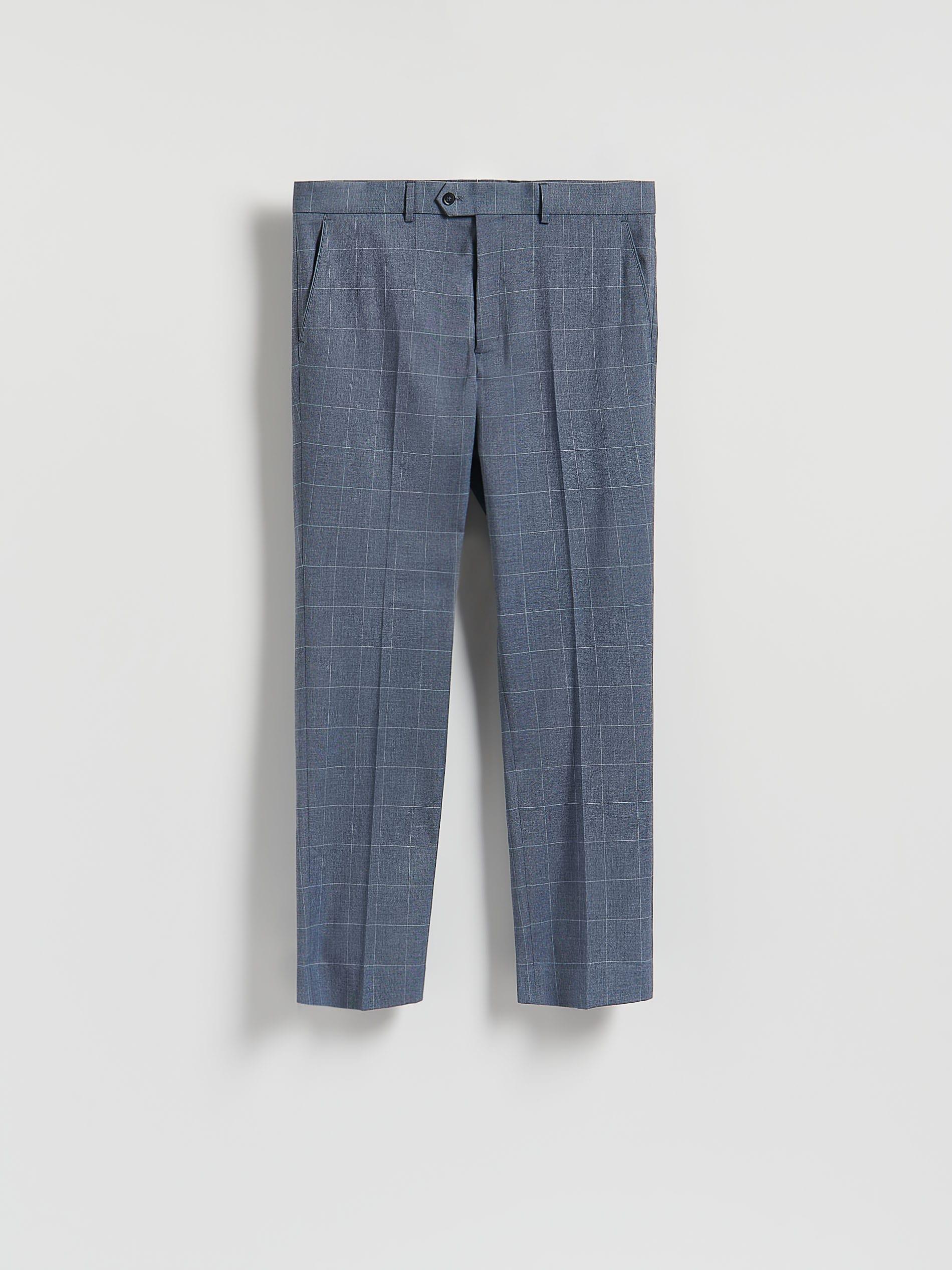 Indigo Viscose Rich Suit Trousers, 7401_57P, large image number 3