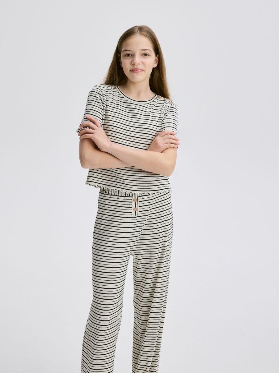 Cream Trousers, Kids Girl, , large image number 1