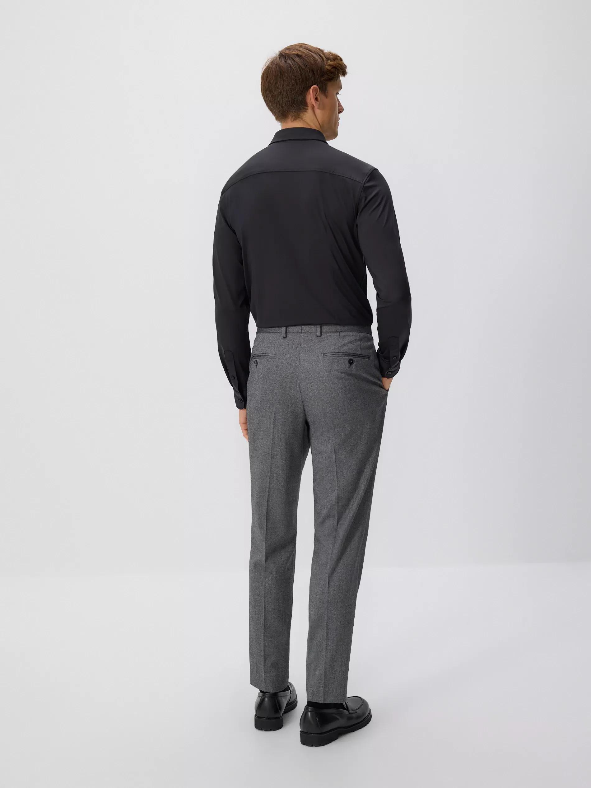 Black Suit Trousers With Pressed Crease, Black, large image number 2