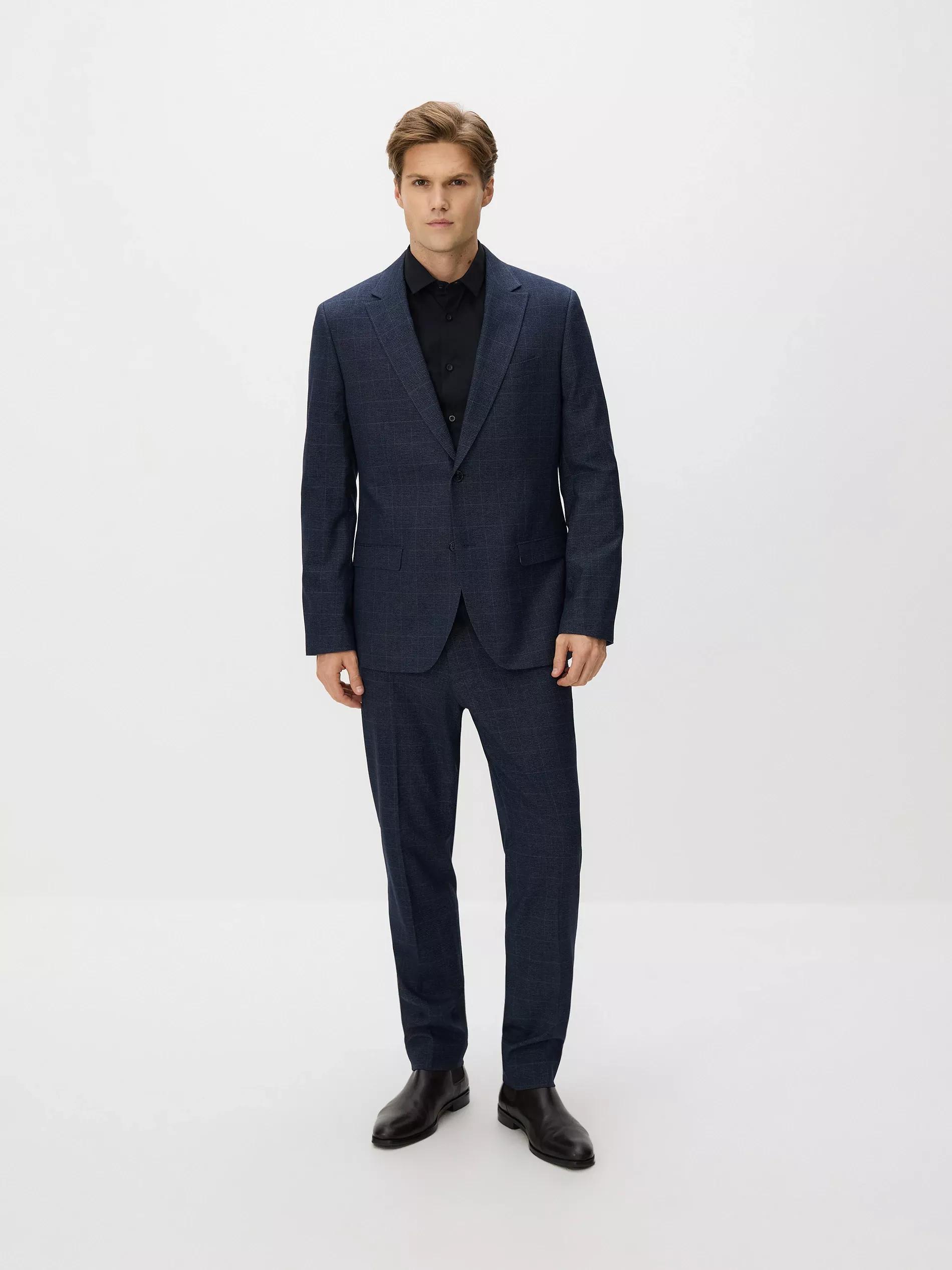 Navy Slim Fit Suit Trousers, Navy, large image number 1