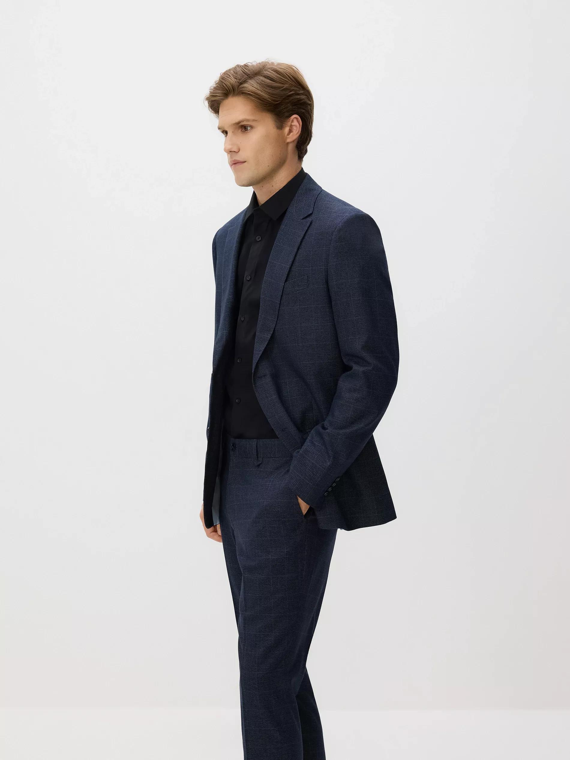 Navy Slim Fit Suit Trousers, Navy, large image number 2