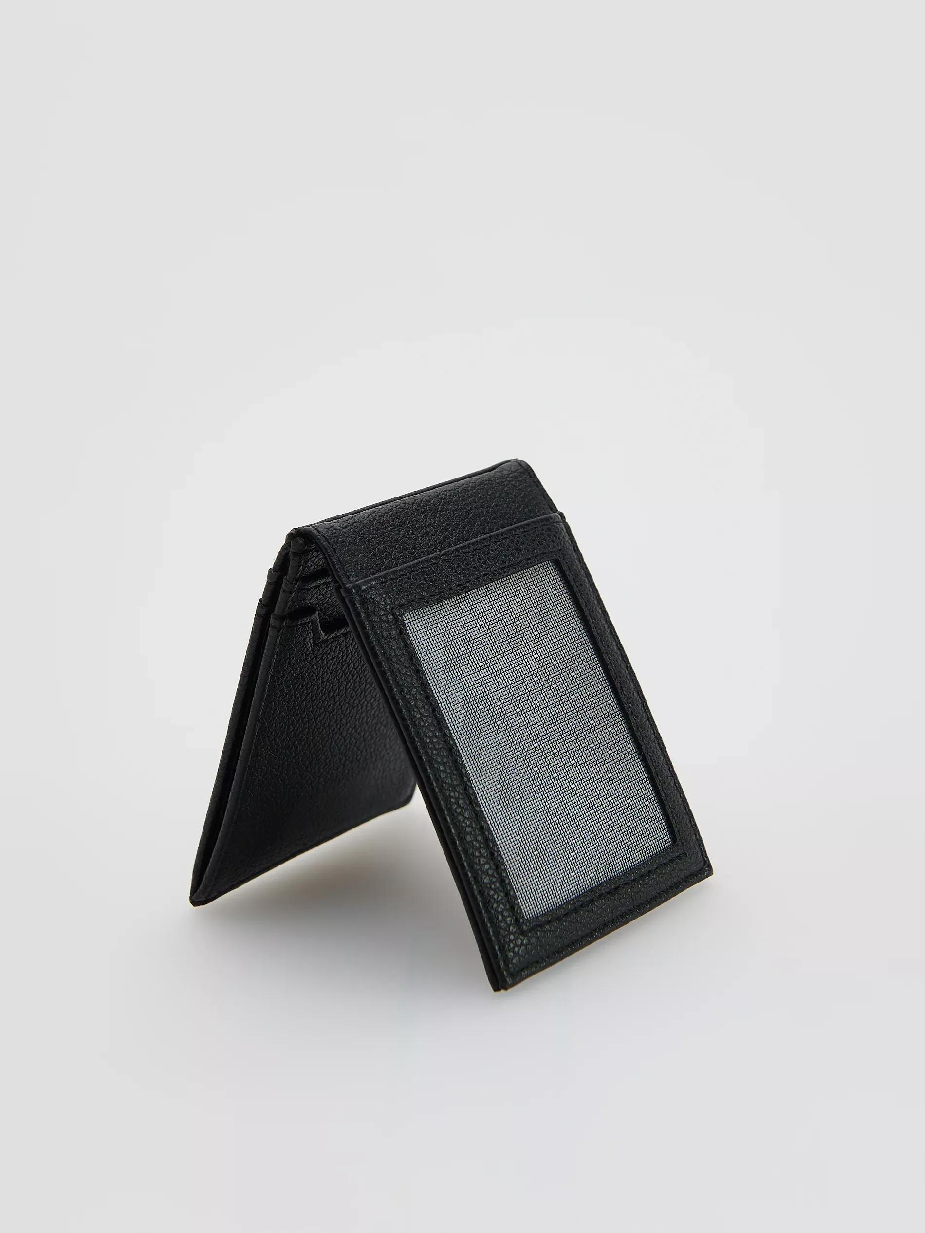 Black Small Wallet With Card Holder, Black, large image number 1
