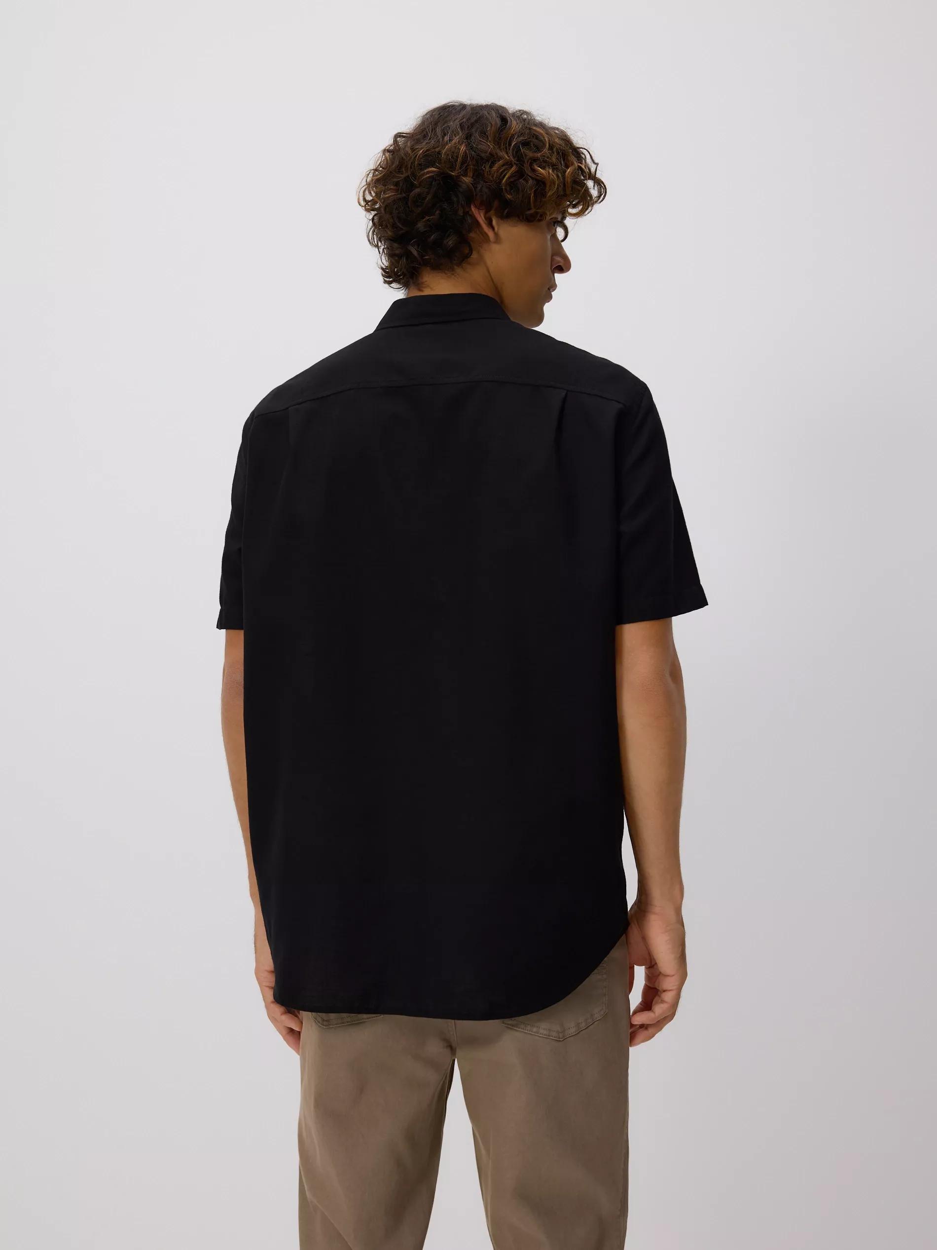 BLACK Regular fit shirt with linen blend, Black, large image number 3