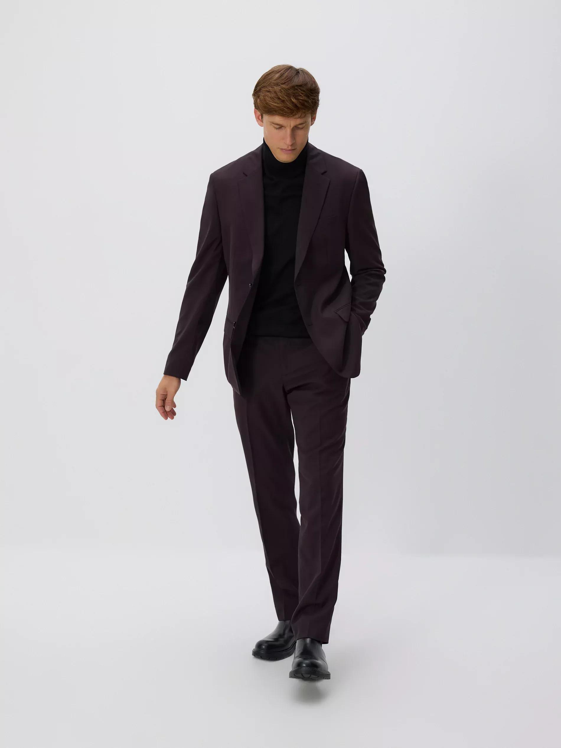 Brown Slim Fit Blazer, Burgundy, large image number 3