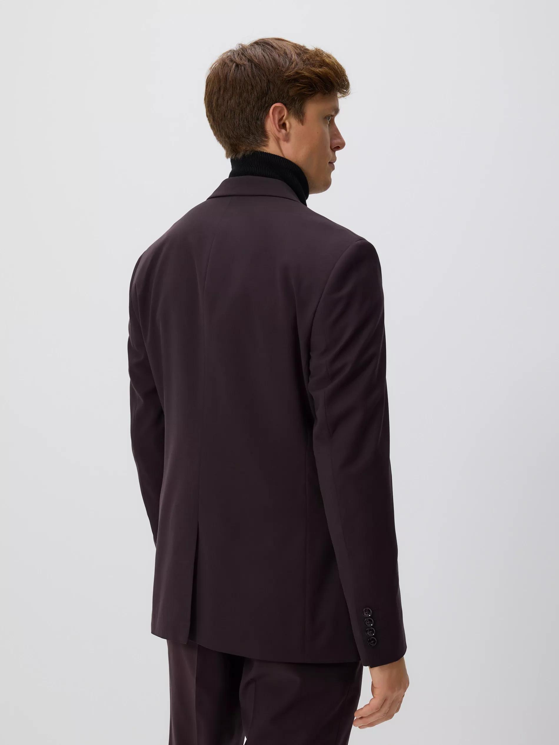 Brown Slim Fit Blazer, Burgundy, large image number 4