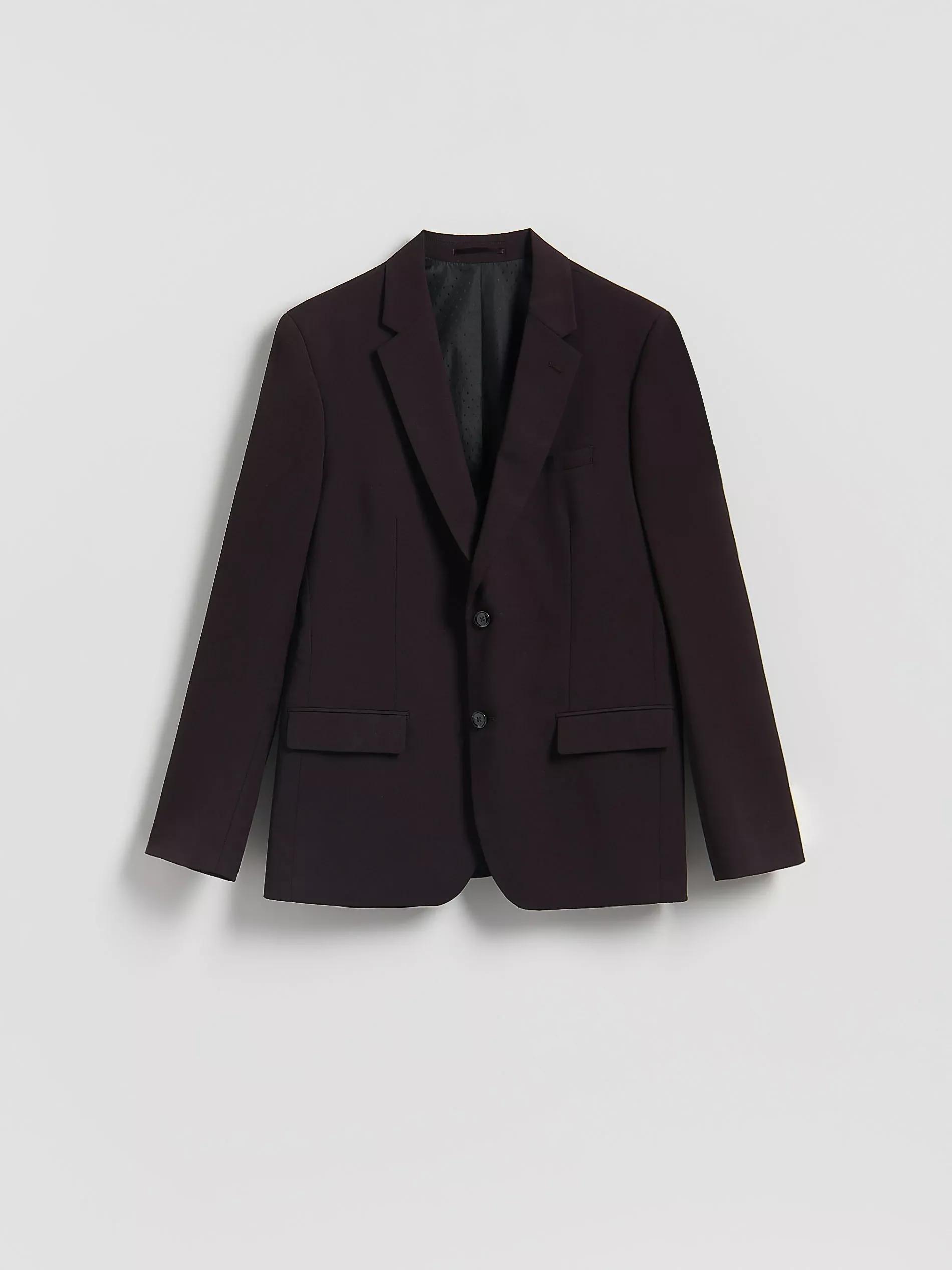 Brown Slim Fit Blazer, Burgundy, large image number 5