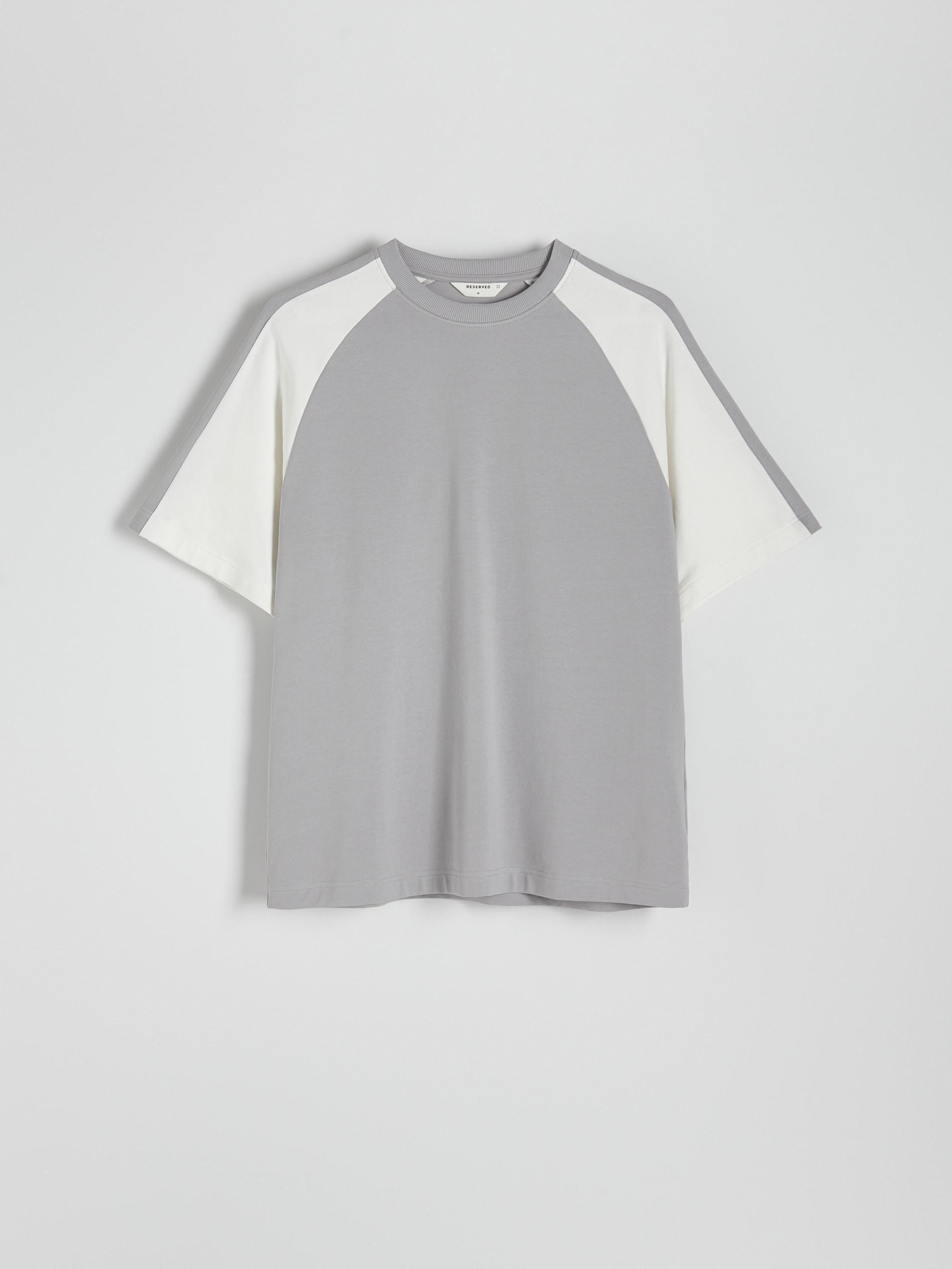 Grey Oversized T-Shirt With Raglan Sleeves, , large image number 1