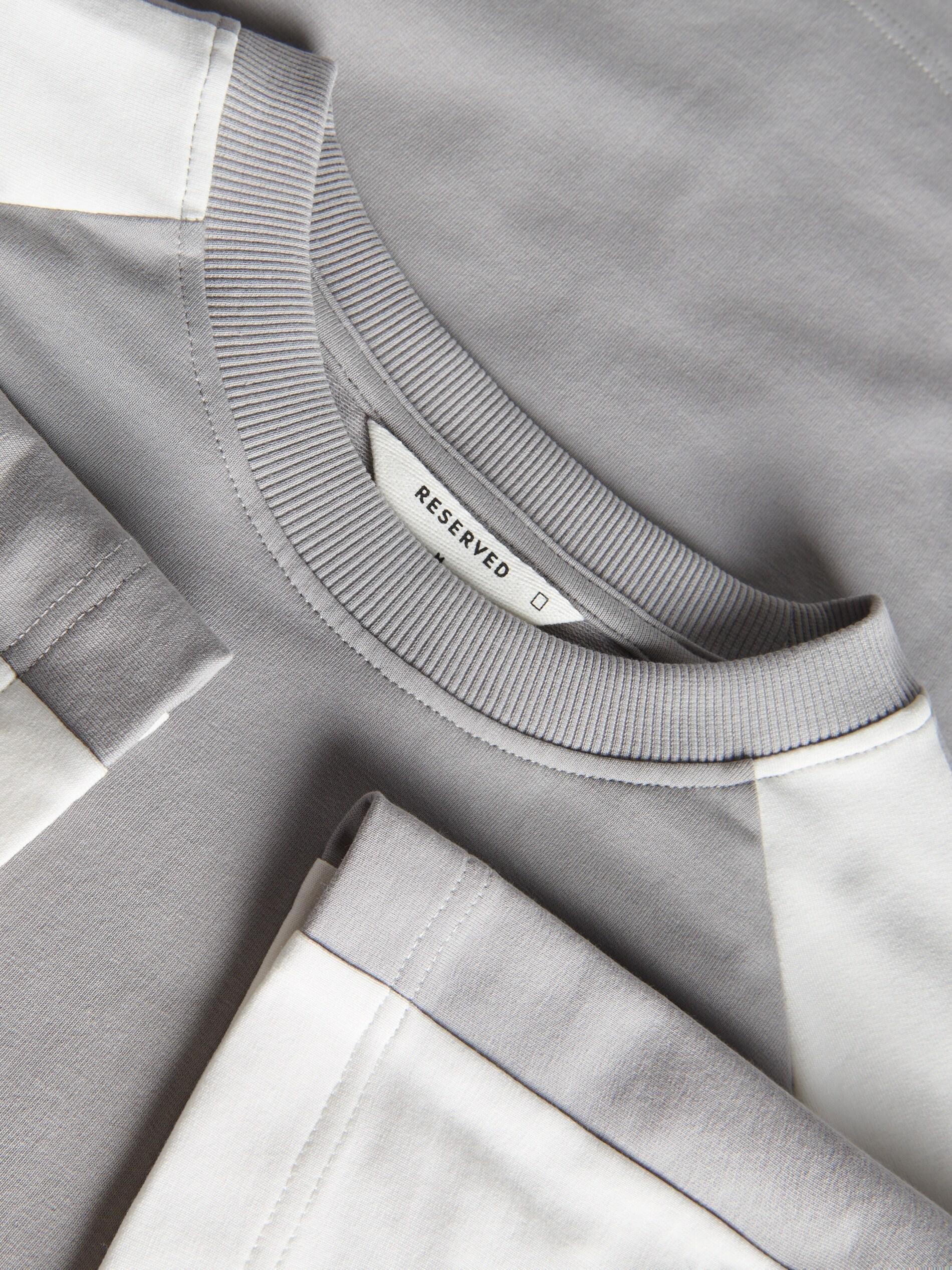 Grey Oversized T-Shirt With Raglan Sleeves, , large image number 3