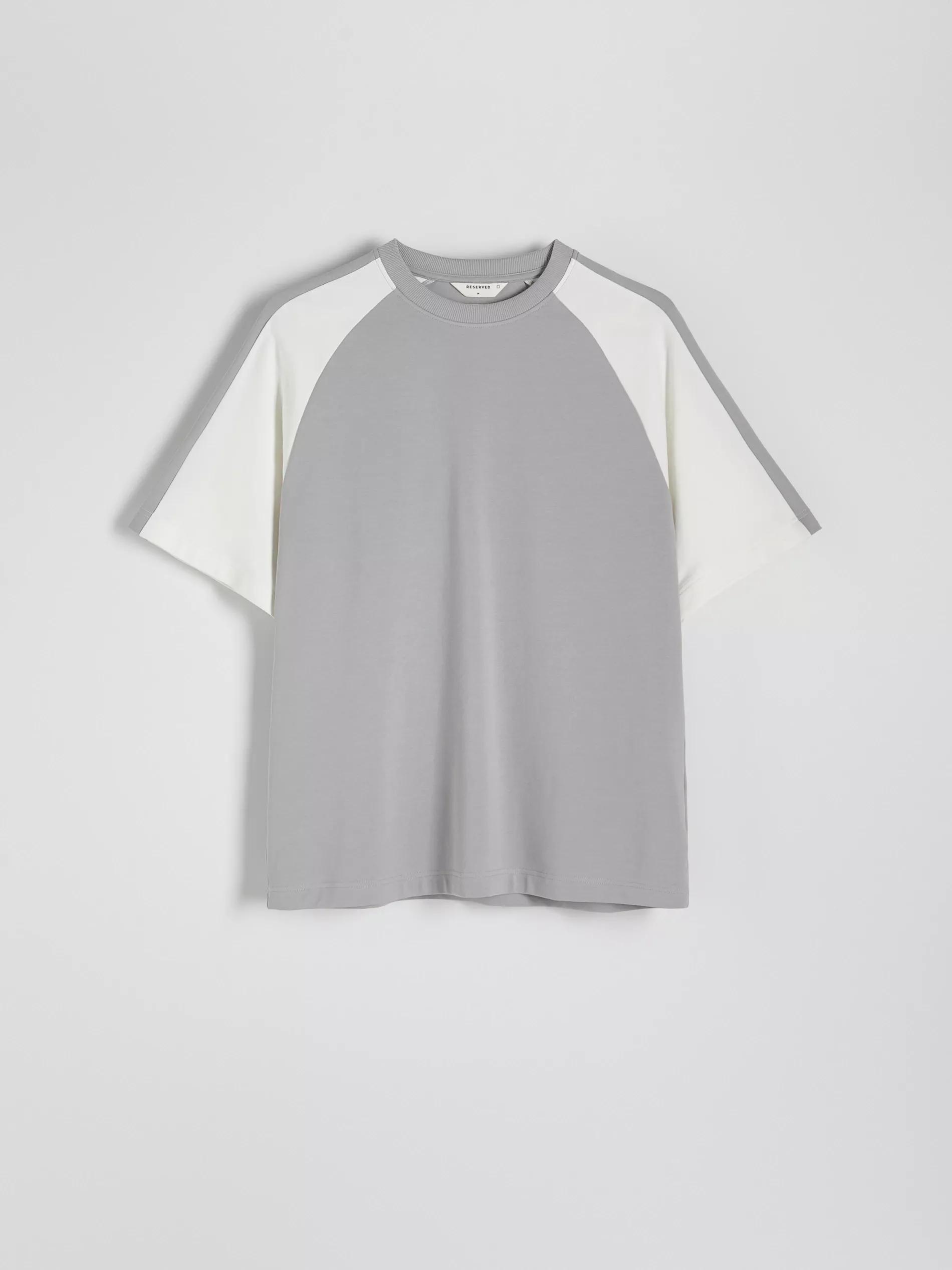 Grey Oversized T-Shirt With Raglan Sleeves, , large image number 6