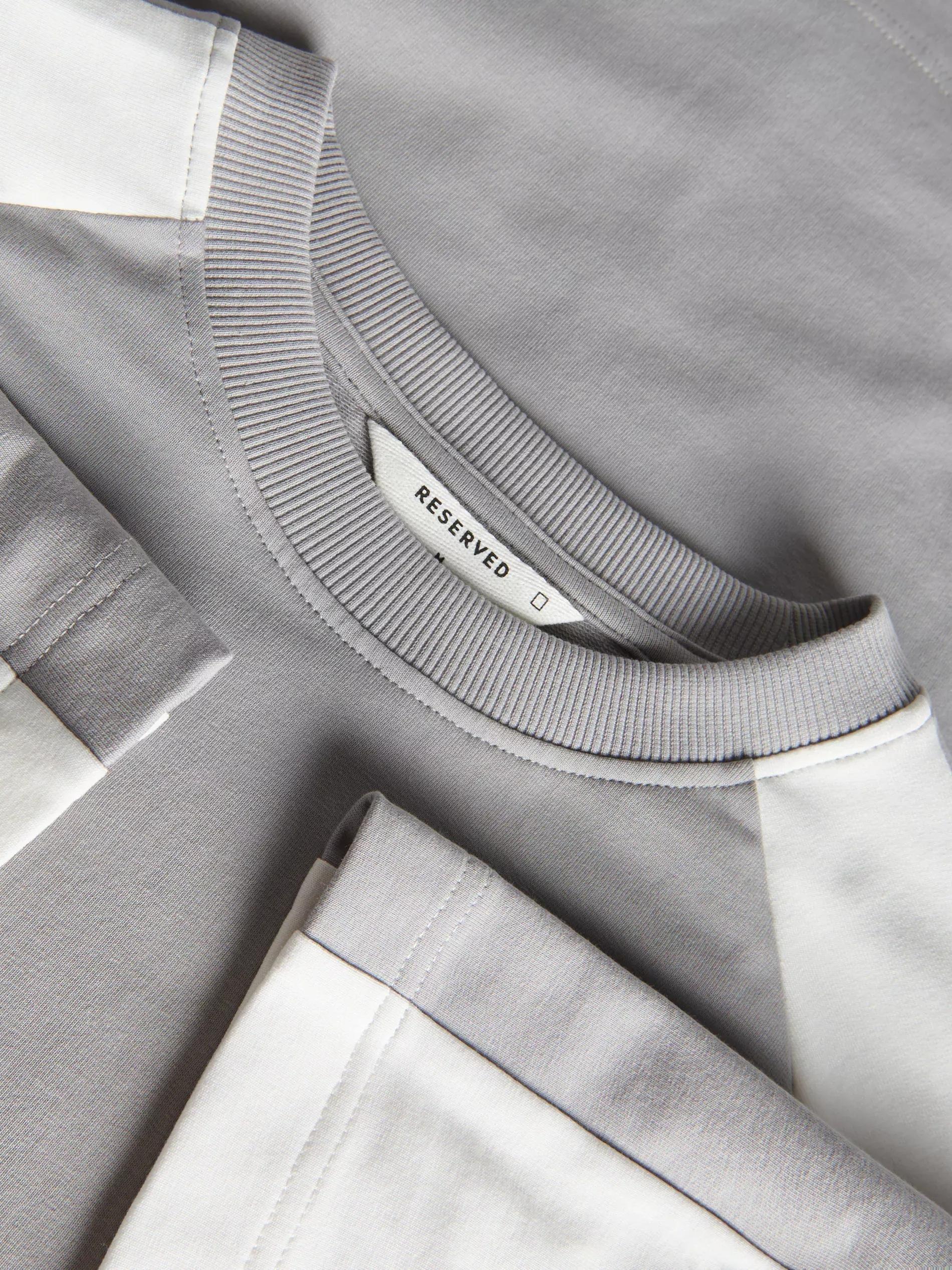 Grey Oversized T-Shirt With Raglan Sleeves, , large image number 7