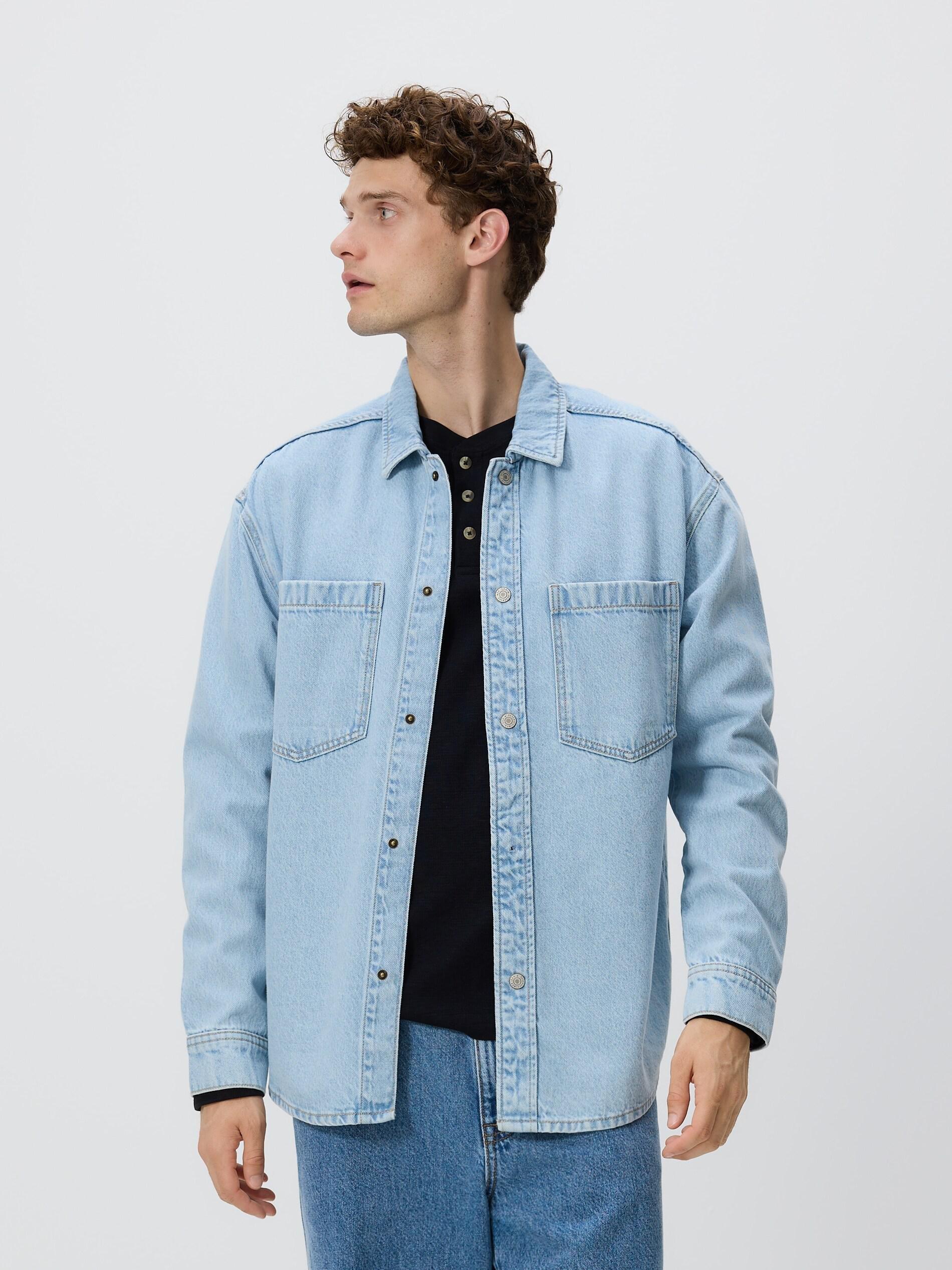 BLUE Comfort fit denim shirt, Blue, large image number 2