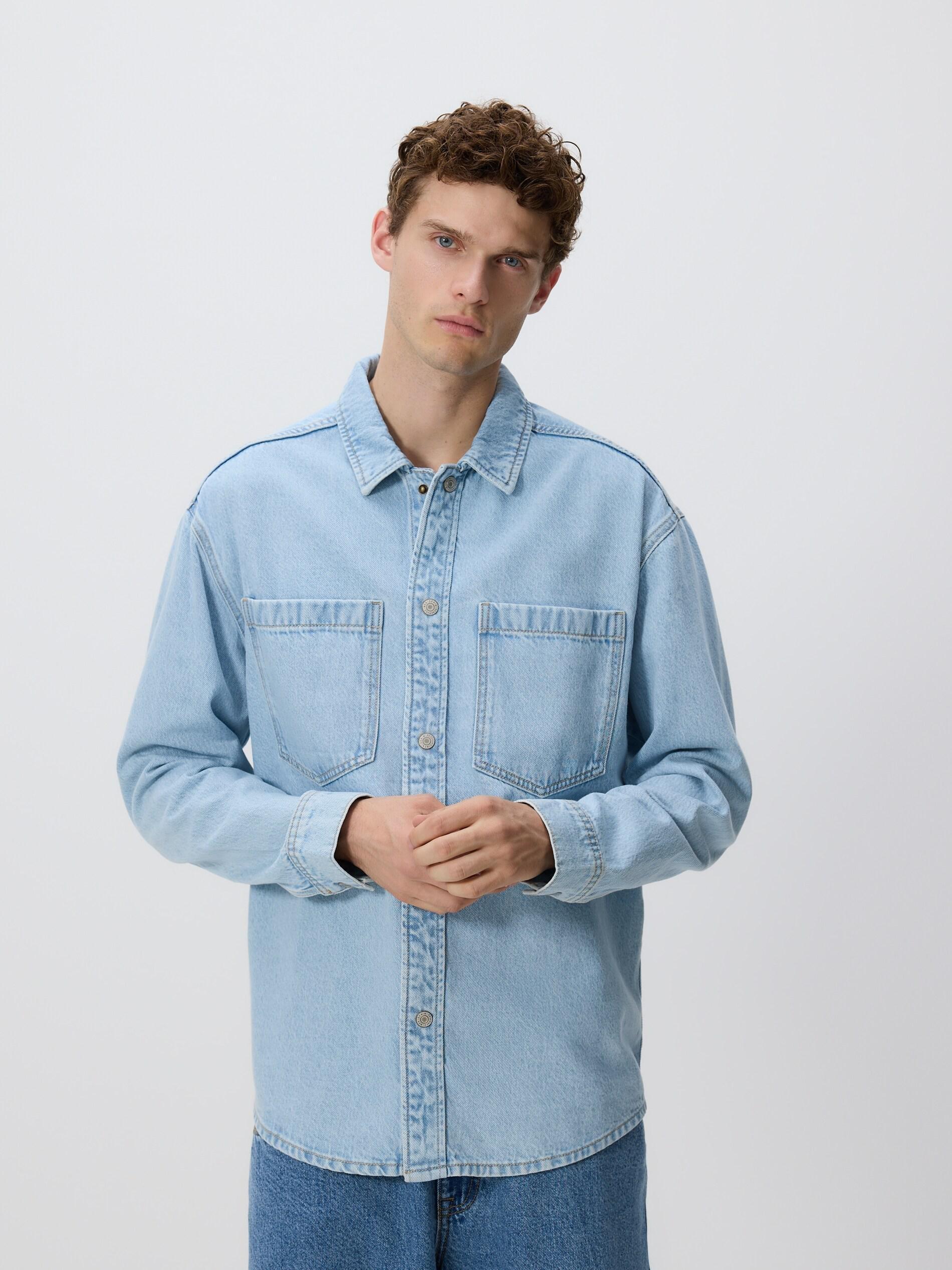 BLUE Comfort fit denim shirt, Blue, large image number 3