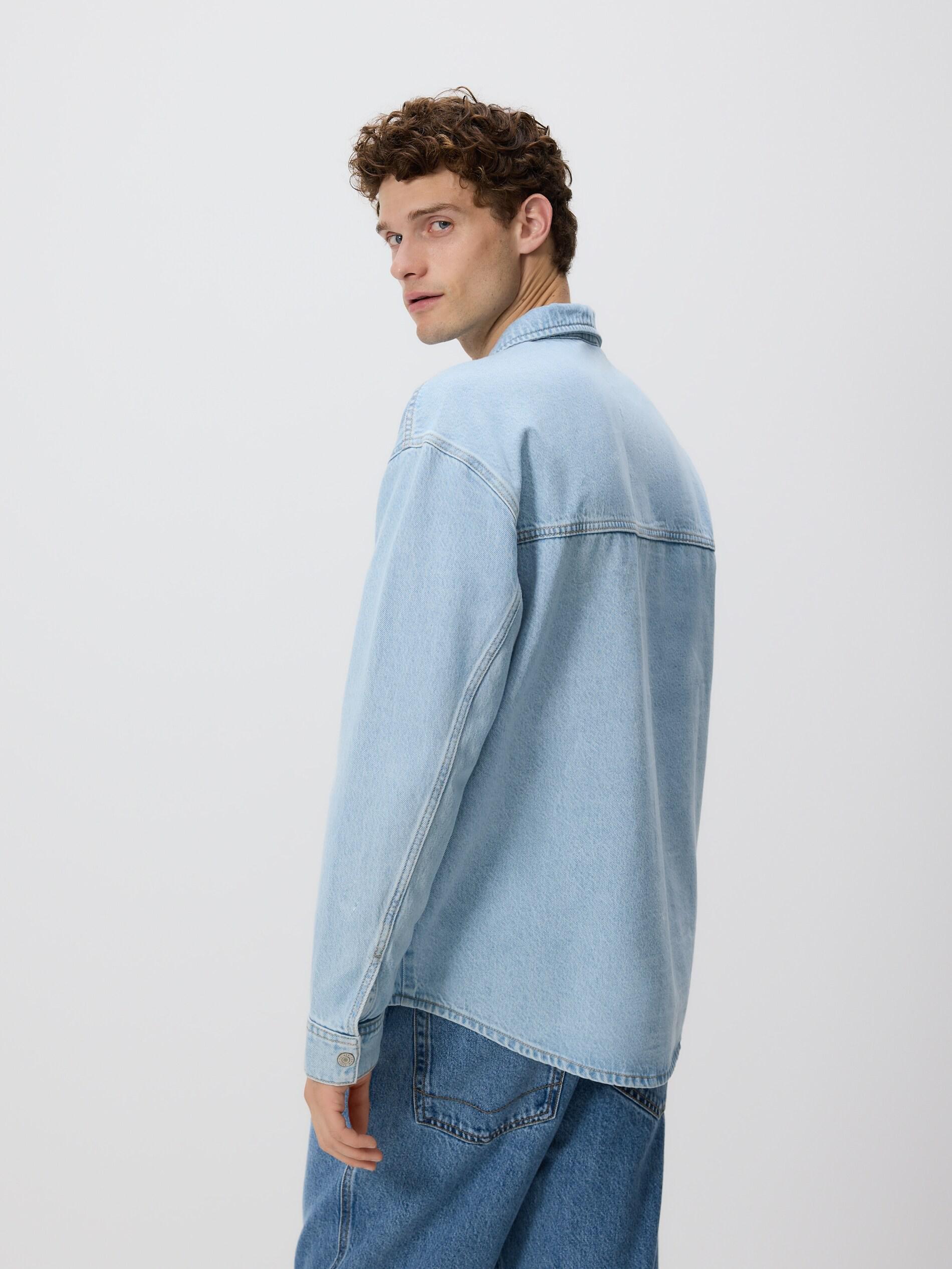 BLUE Comfort fit denim shirt, Blue, large image number 4