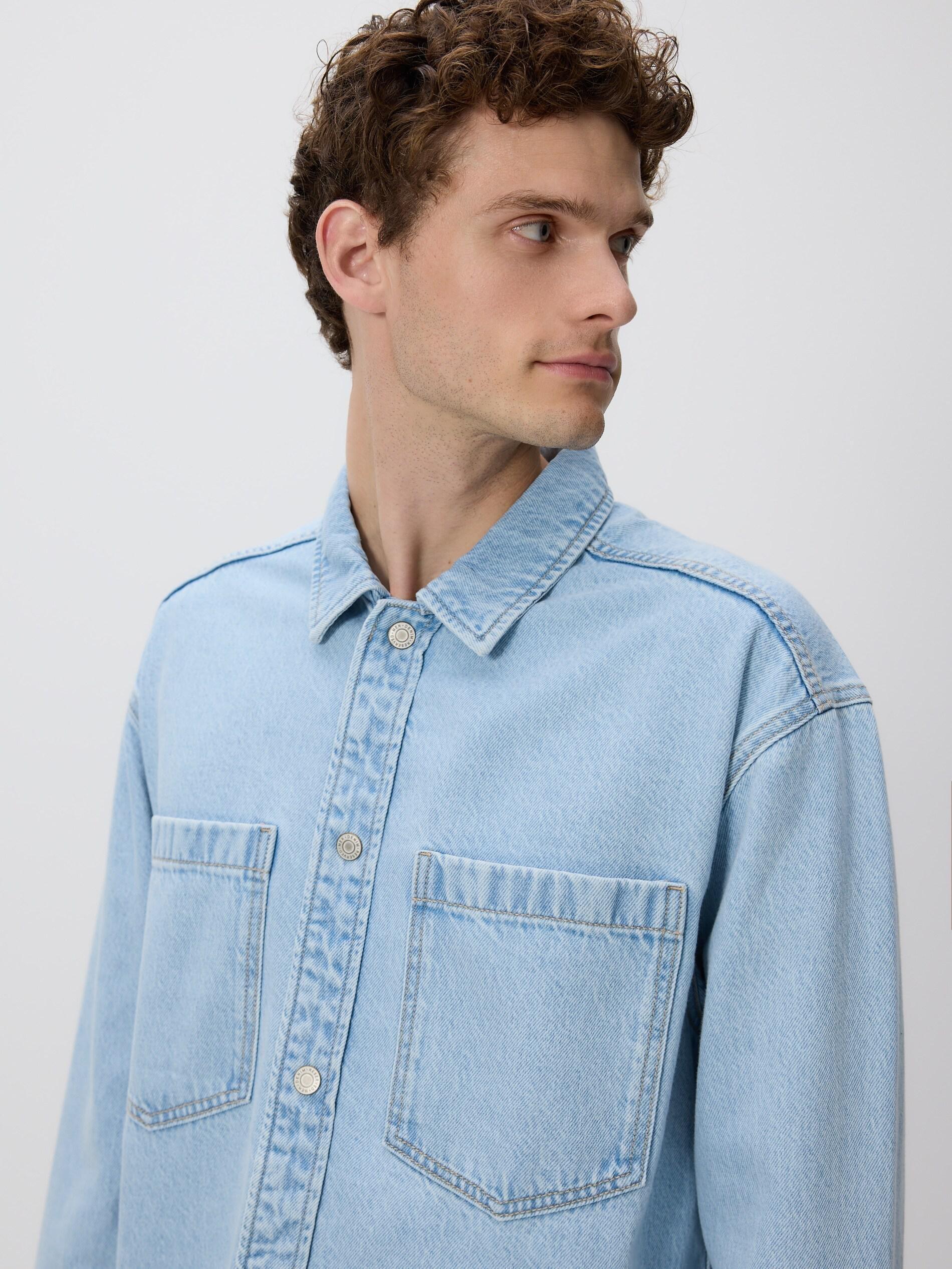 BLUE Comfort fit denim shirt, Blue, large image number 5