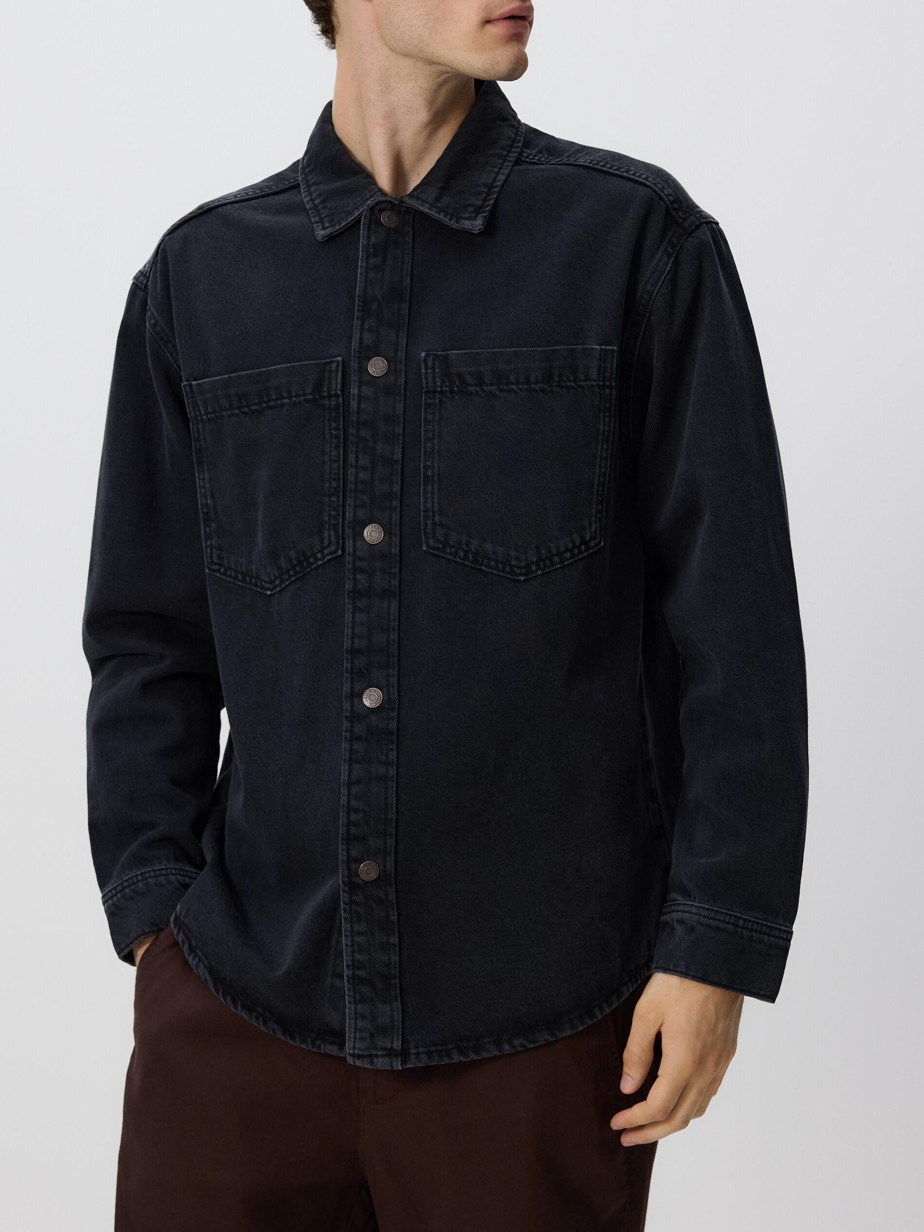 BLACK Comfort fit denim shirt, Black, medium