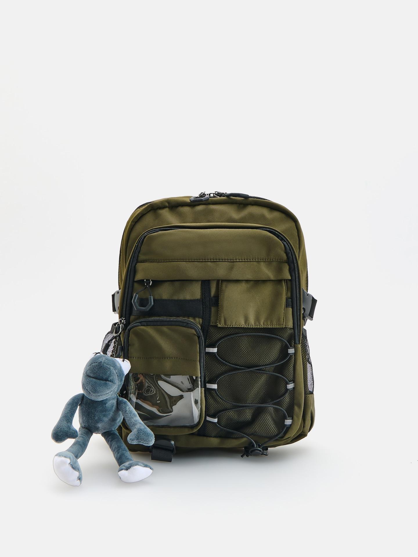 Green Backpack With Pendant, Green, medium