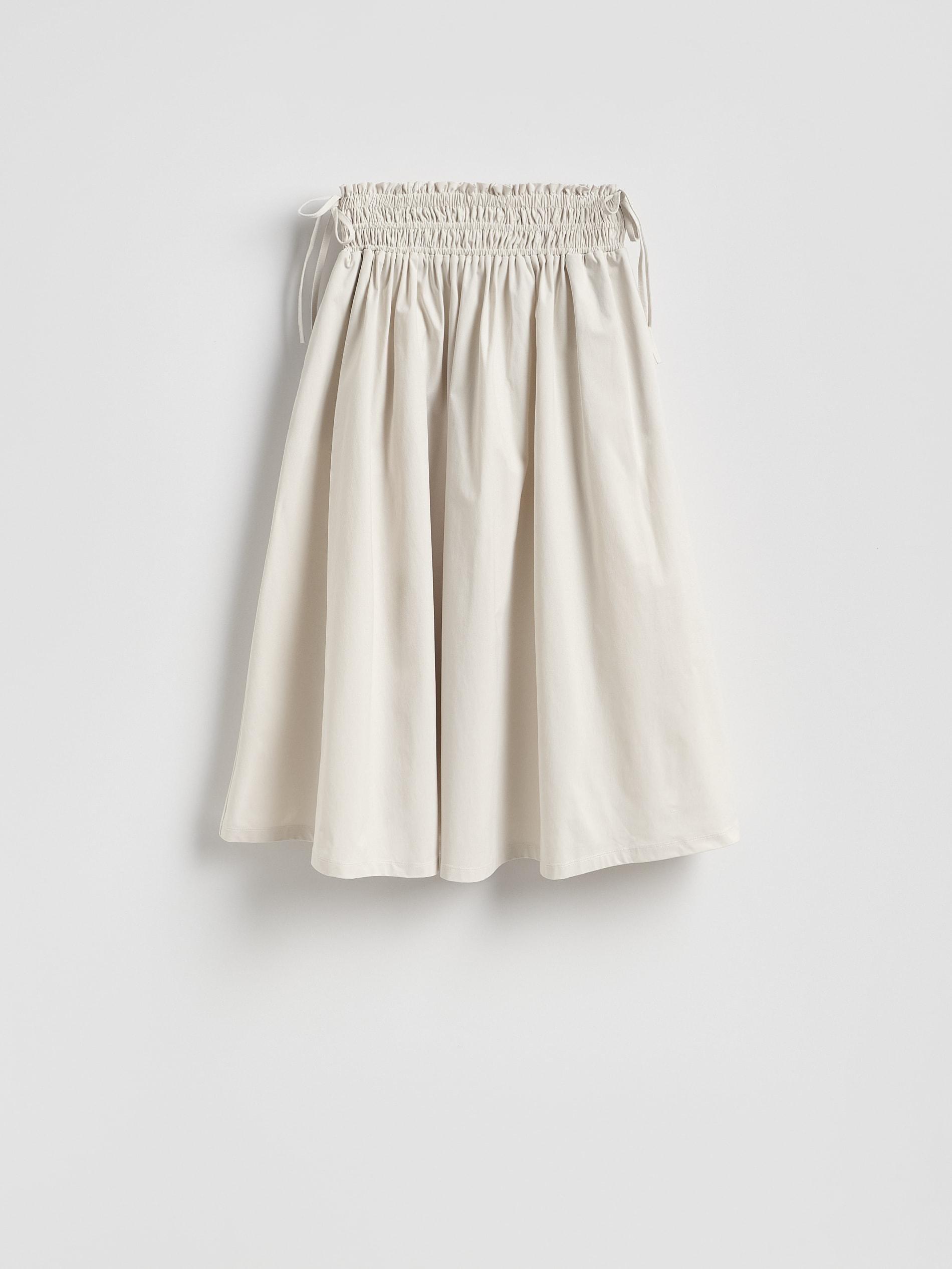 Cream Midi Skirt With Tie Detail, Ivory, large image number 4