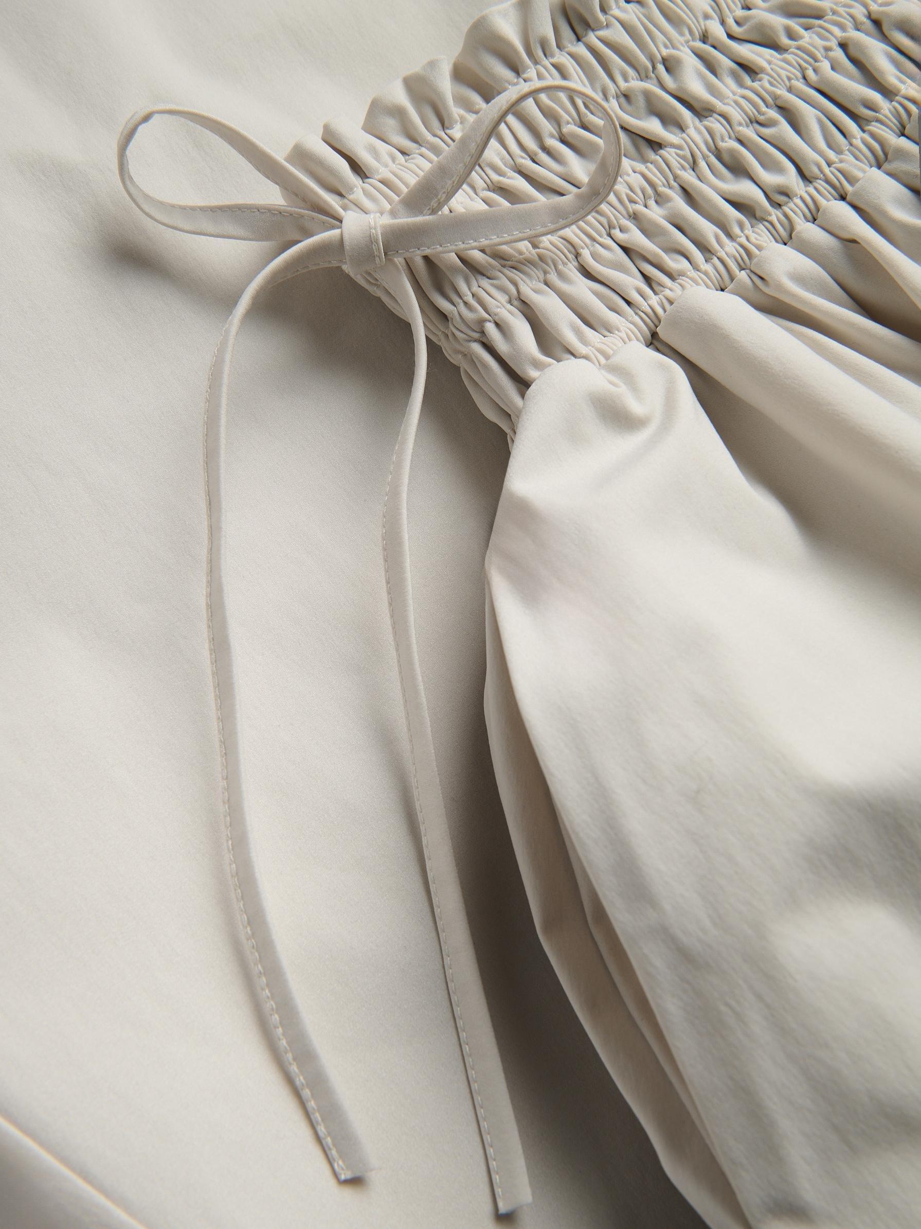 Cream Midi Skirt With Tie Detail, Ivory, large image number 5