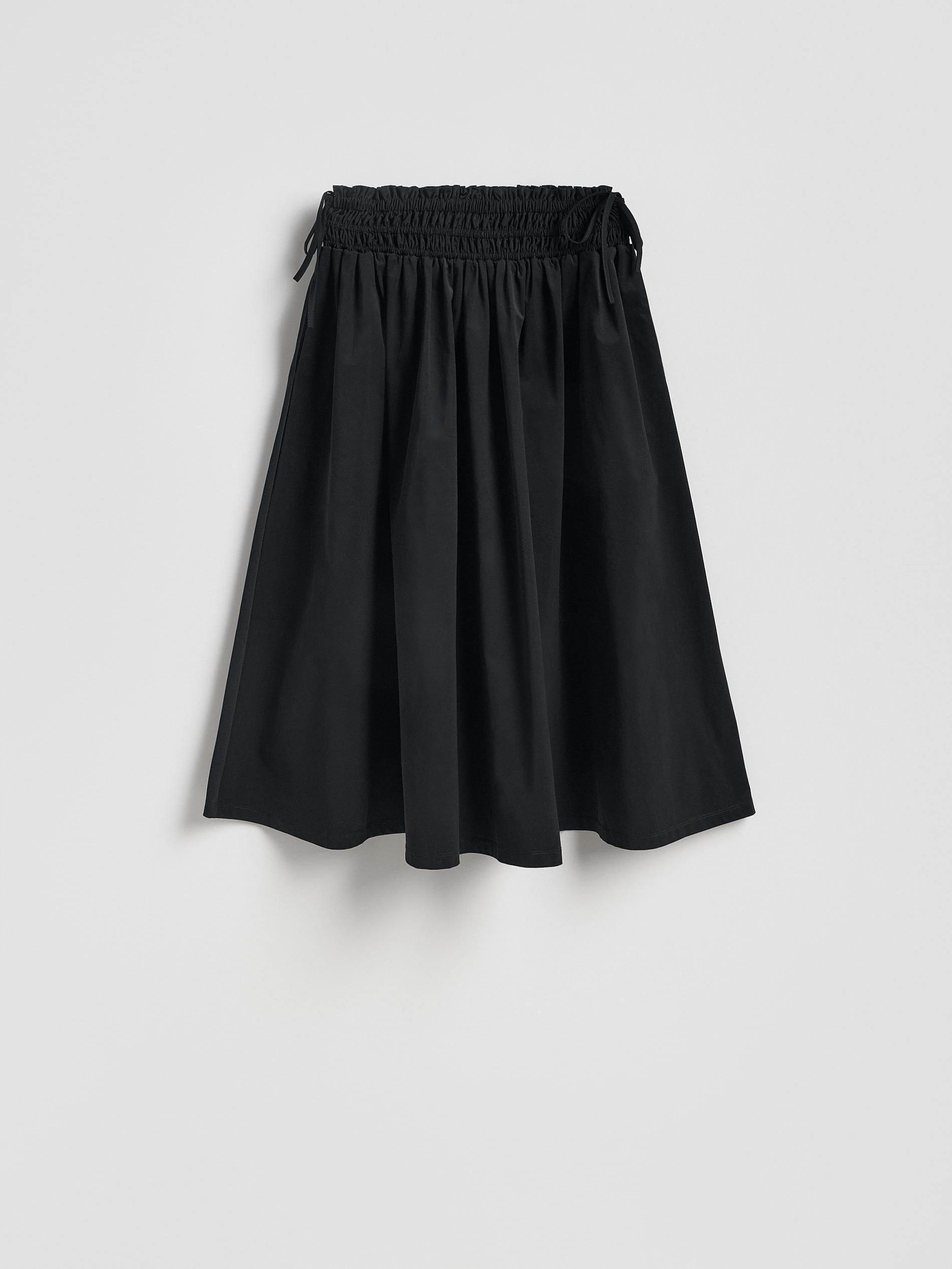 Black Midi Skirt With Tie Detail, Black, large image number 4