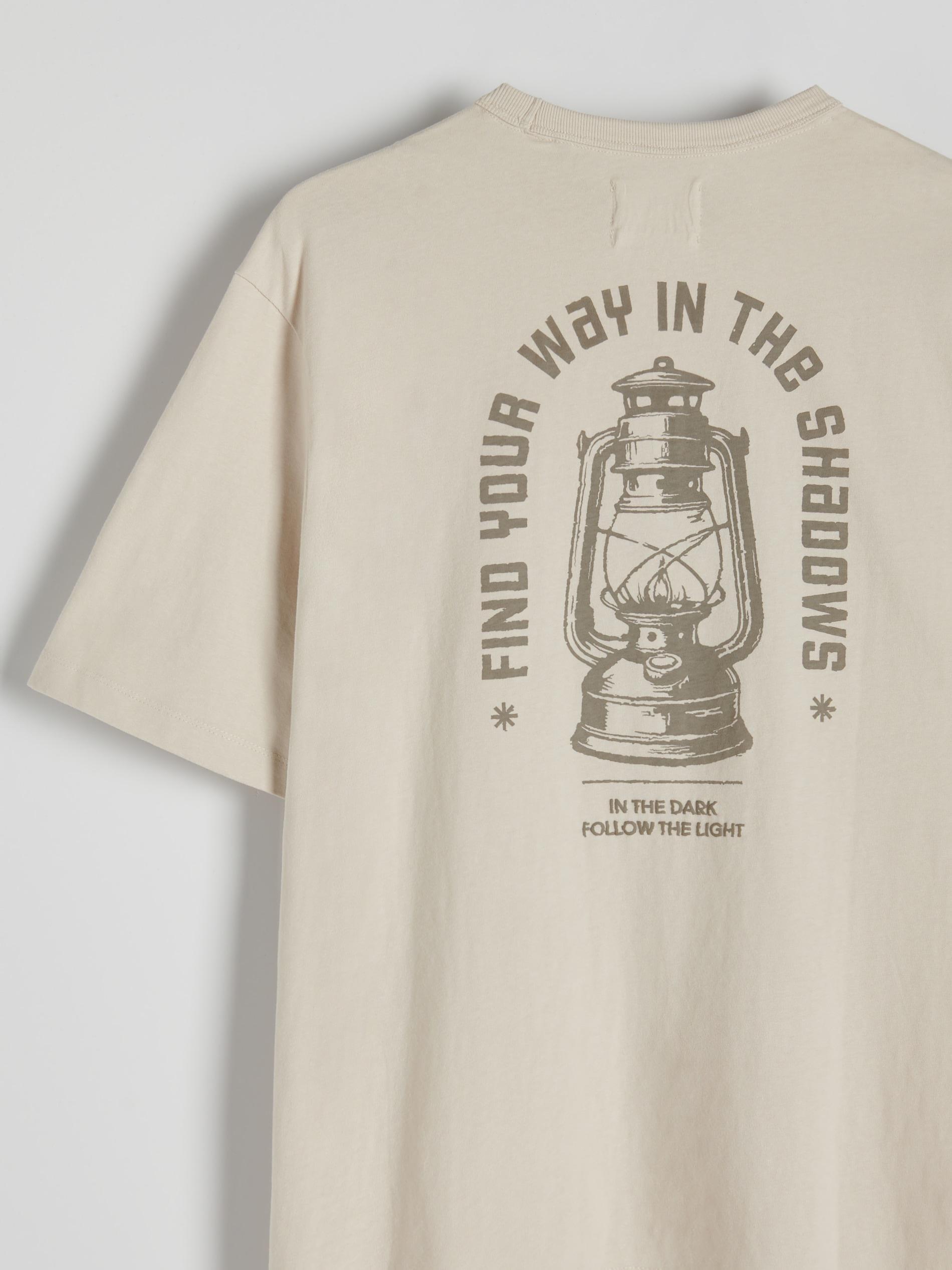 Beige Relaxed-Fit T-Shirt With Print, , large image number 3