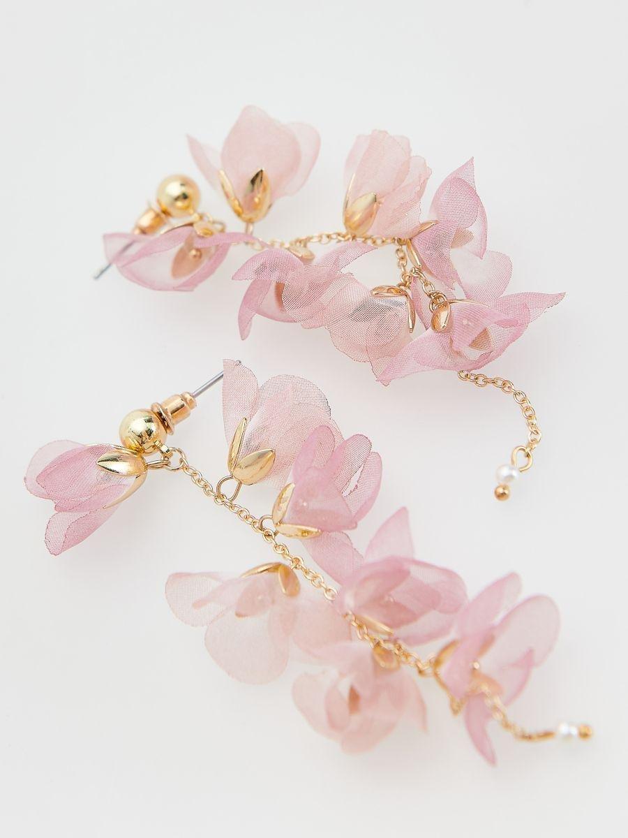 Pink Chandelier Earrings, Pink, large image number 1