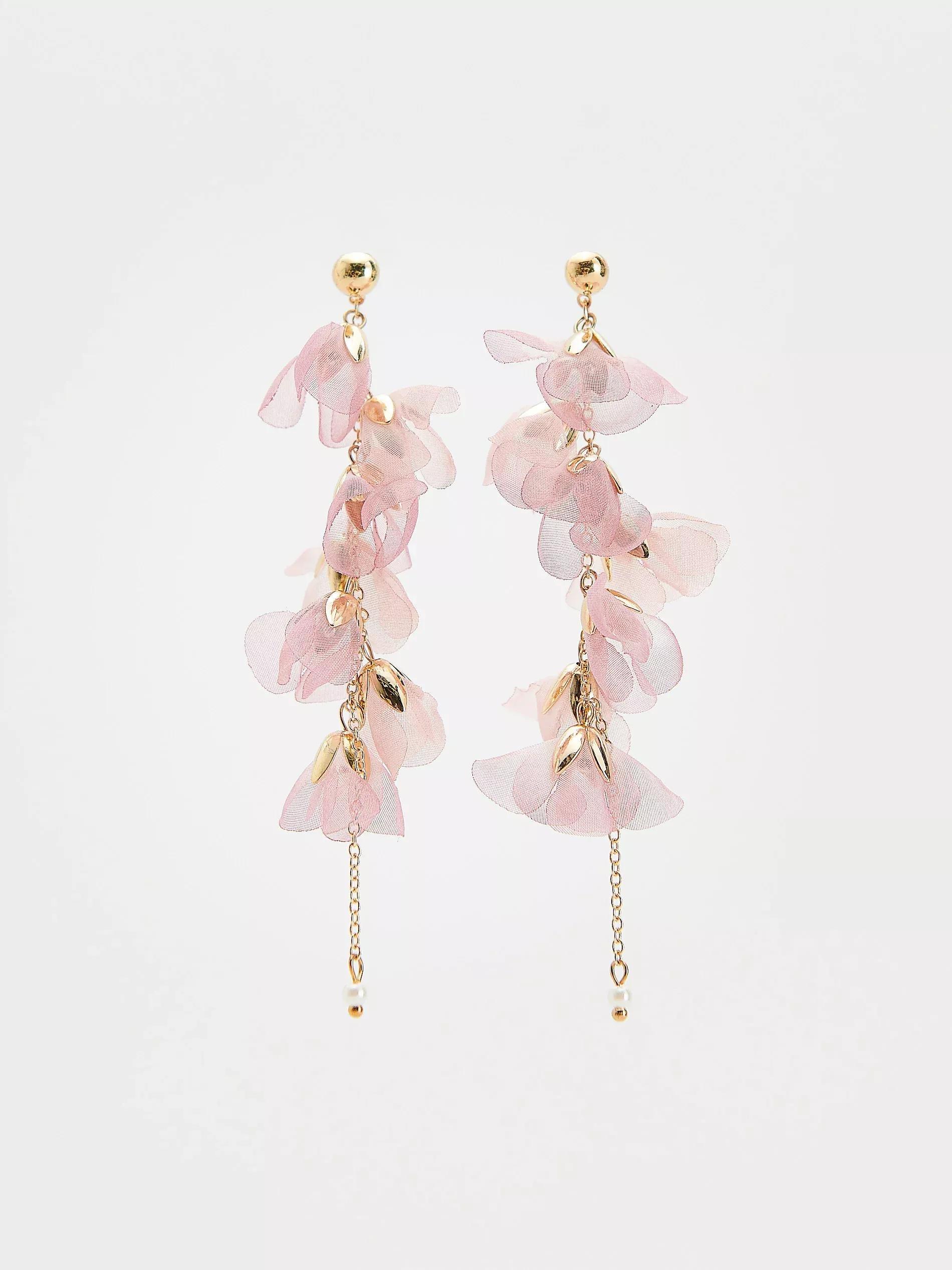 Pink Chandelier Earrings, Pink, large image number 1