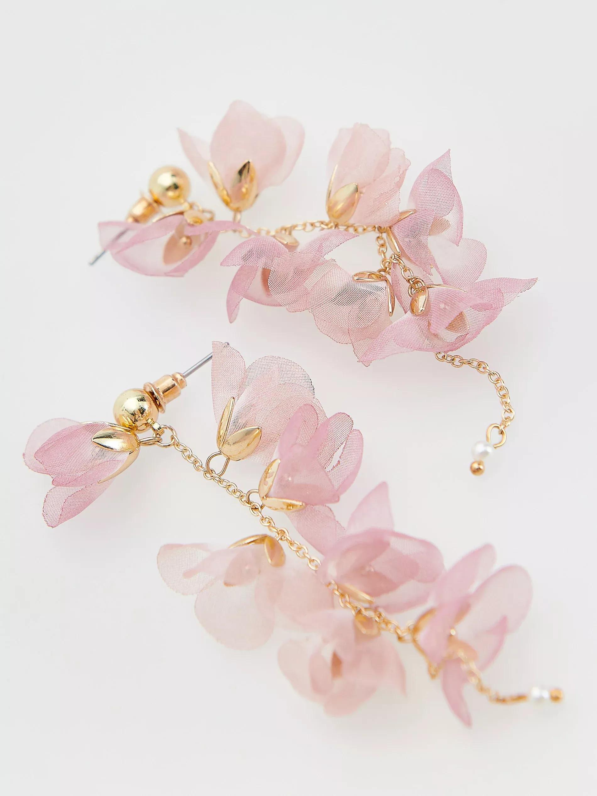 Pink Chandelier Earrings, Pink, large image number 2