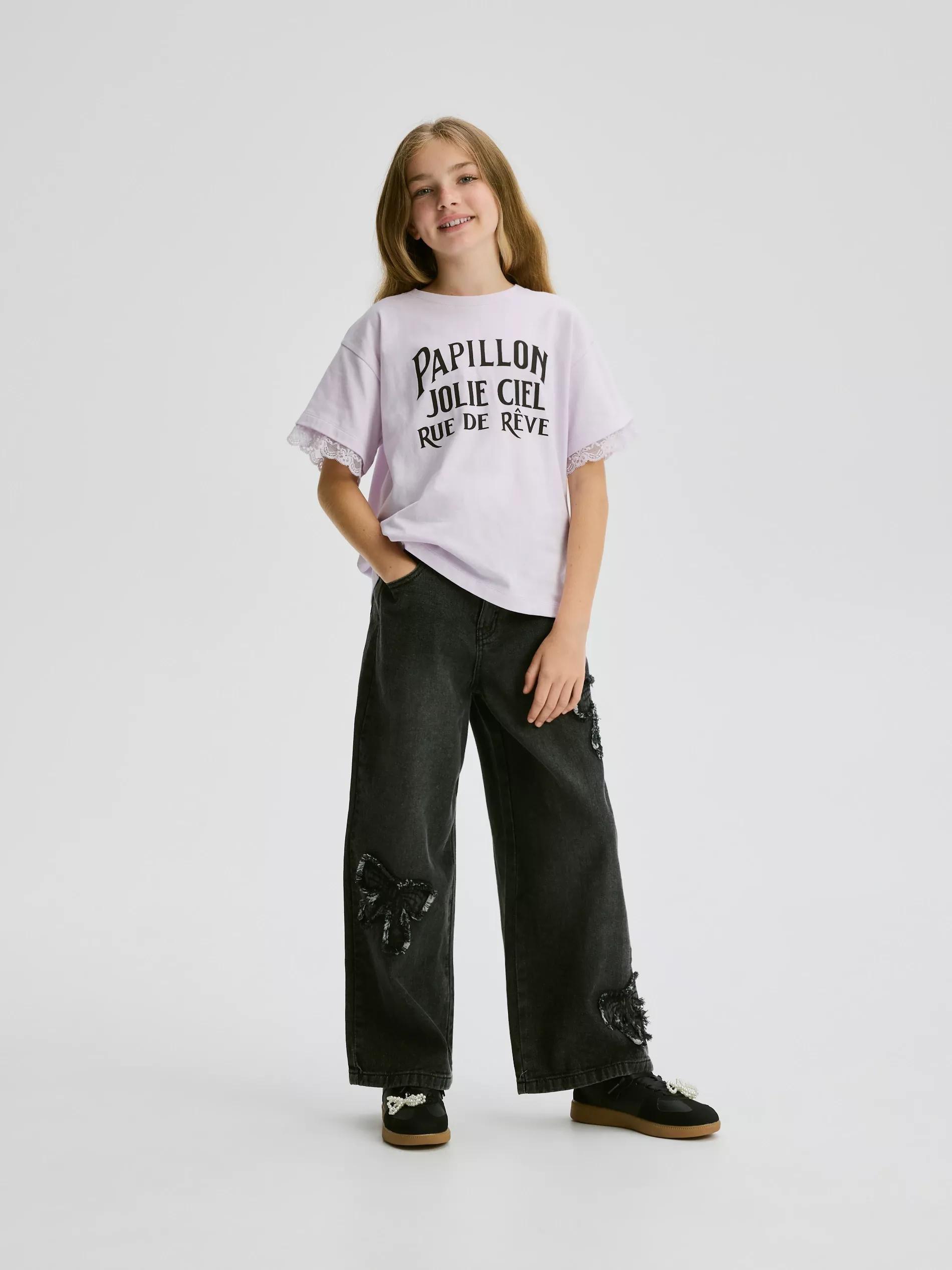 LAVENDER T-shirt with print, Purple, medium